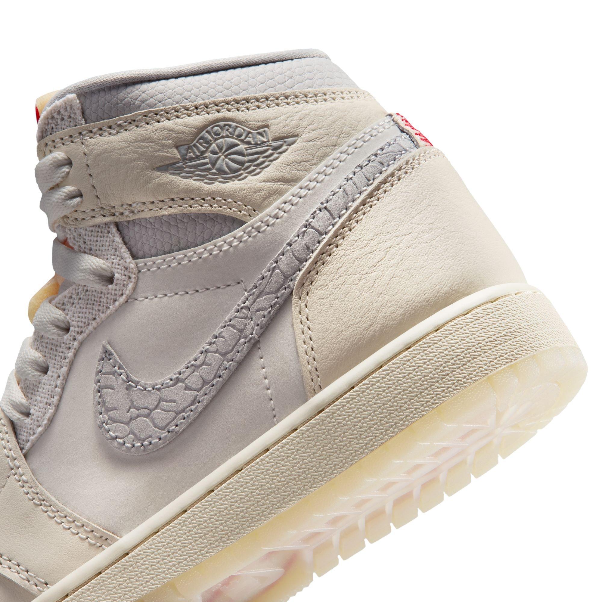 Jordan 1 Retro High OG "Elephant Swoosh" Grade School Kids' Shoe - SAIL/UNIVERSITY RED/PALE IVORY Thumbnail View 8