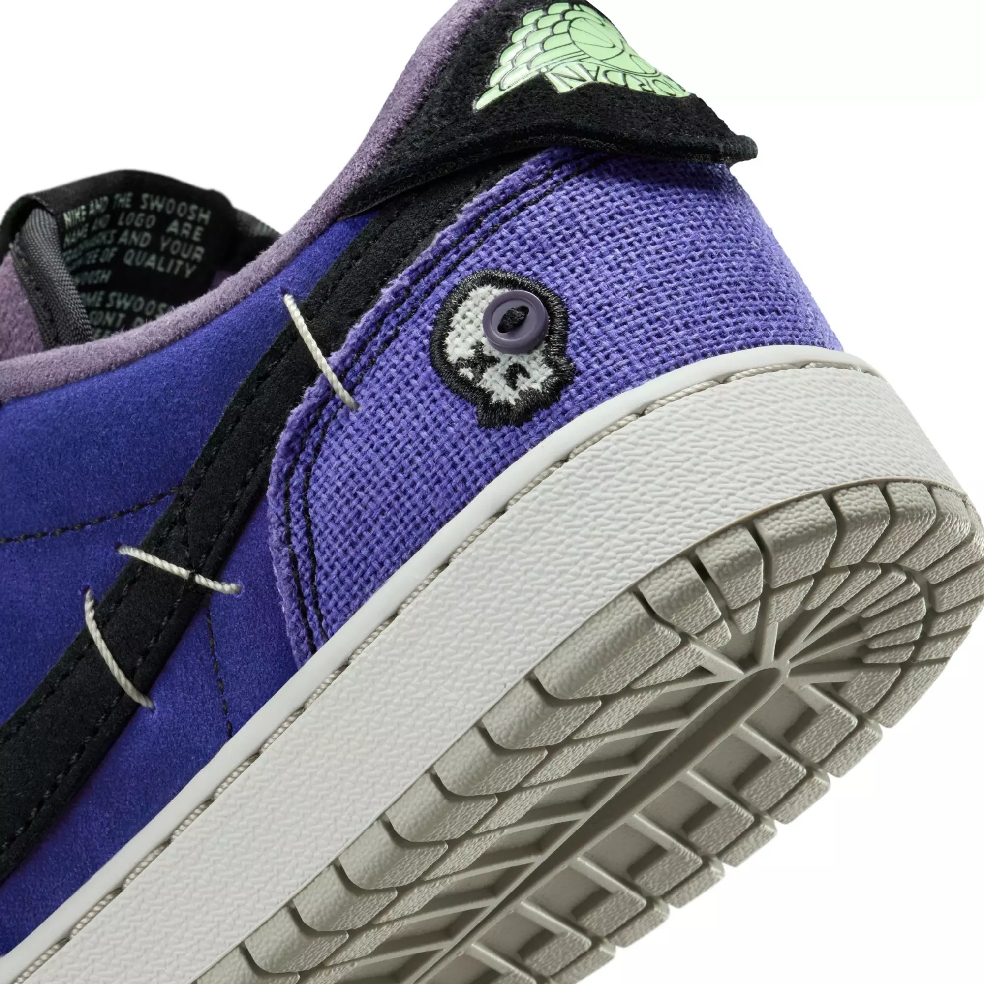 Jordan 1 Retro Low “Voodoo Alternate” Grade School Kids' Shoe - REGENCY PURPLE/VAPOR GREEN/BLACK