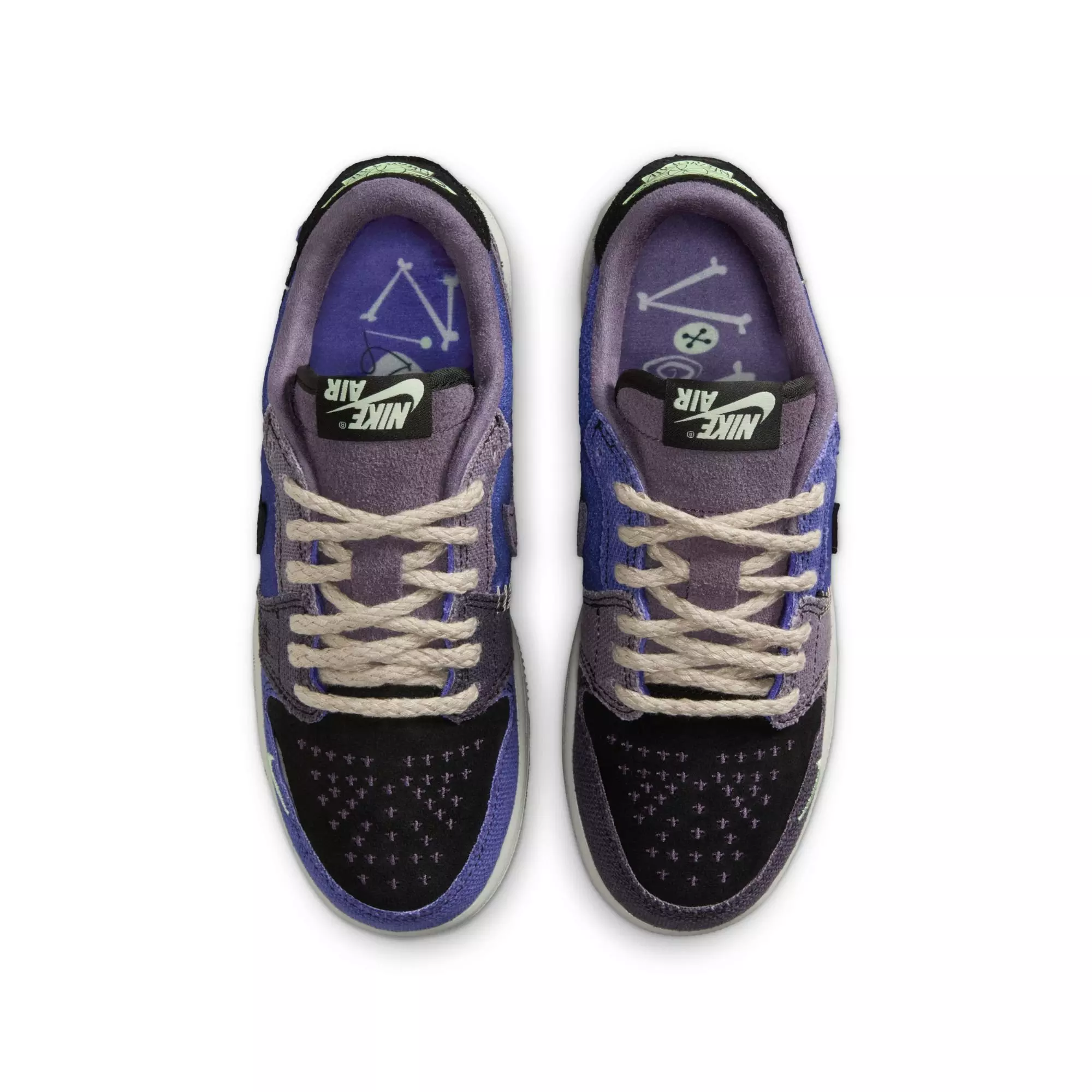 Jordan 1 Retro Low “Voodoo Alternate” Grade School Kids' Shoe - REGENCY PURPLE/VAPOR GREEN/BLACK