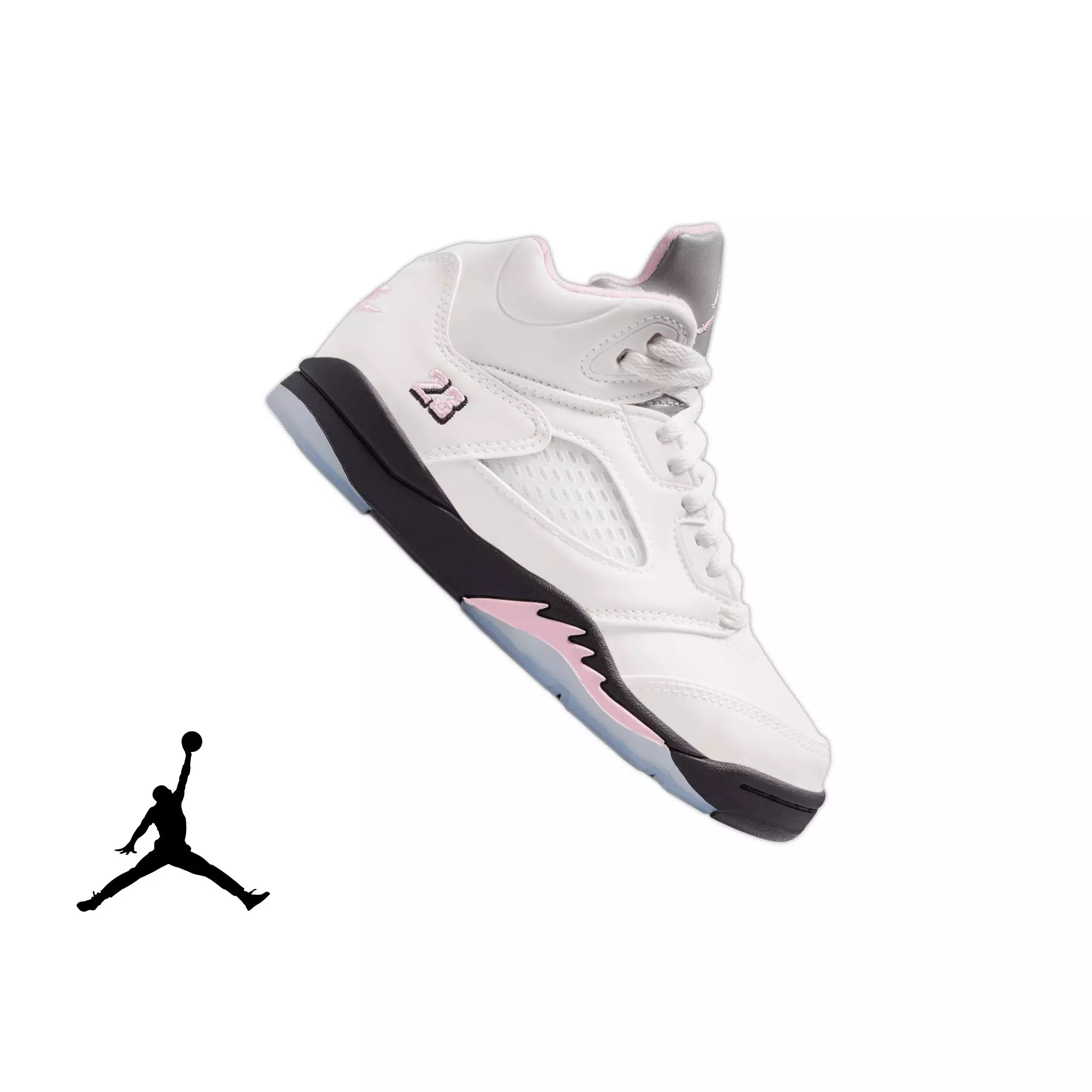 Jordan 5 Retro "35th Anniversary" Preschool Kids' Shoe - WHITE/SOFT PINK/BLACK