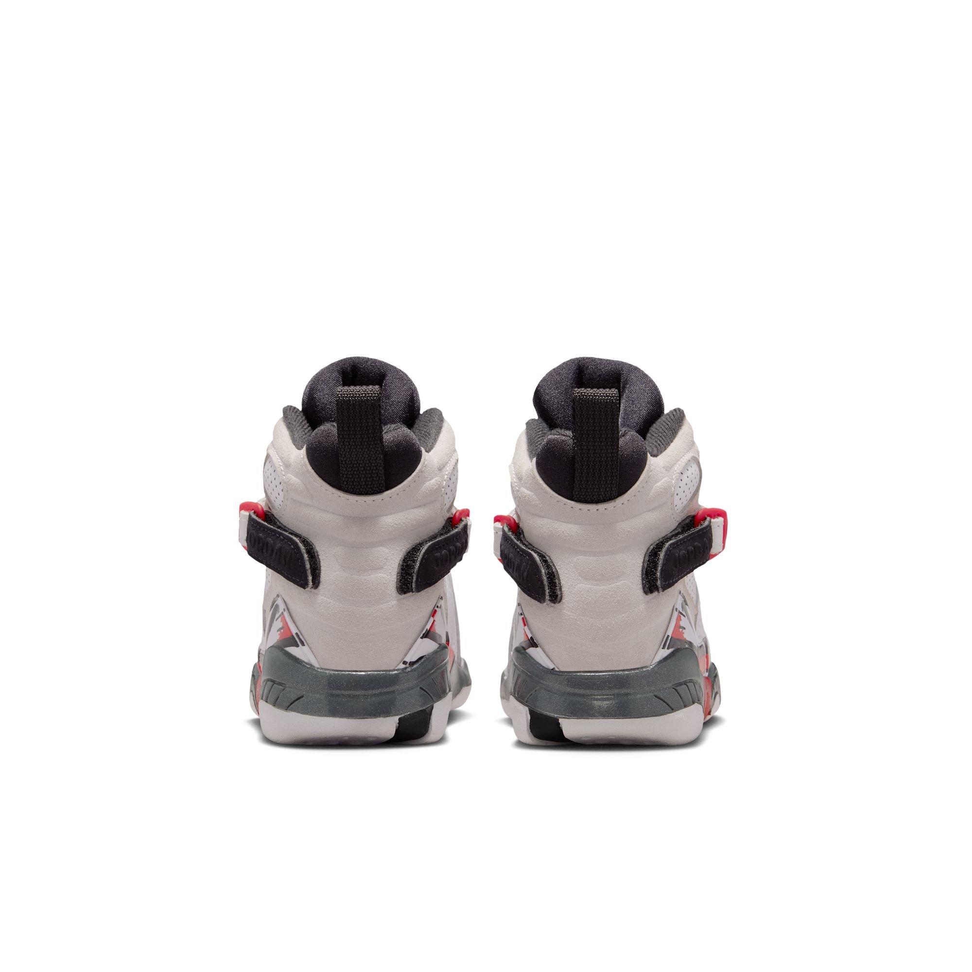 Jordan 8 Retro "White and True Red" Preschool Kids' Shoe - WHITE/BLACK/RED Thumbnail View 9