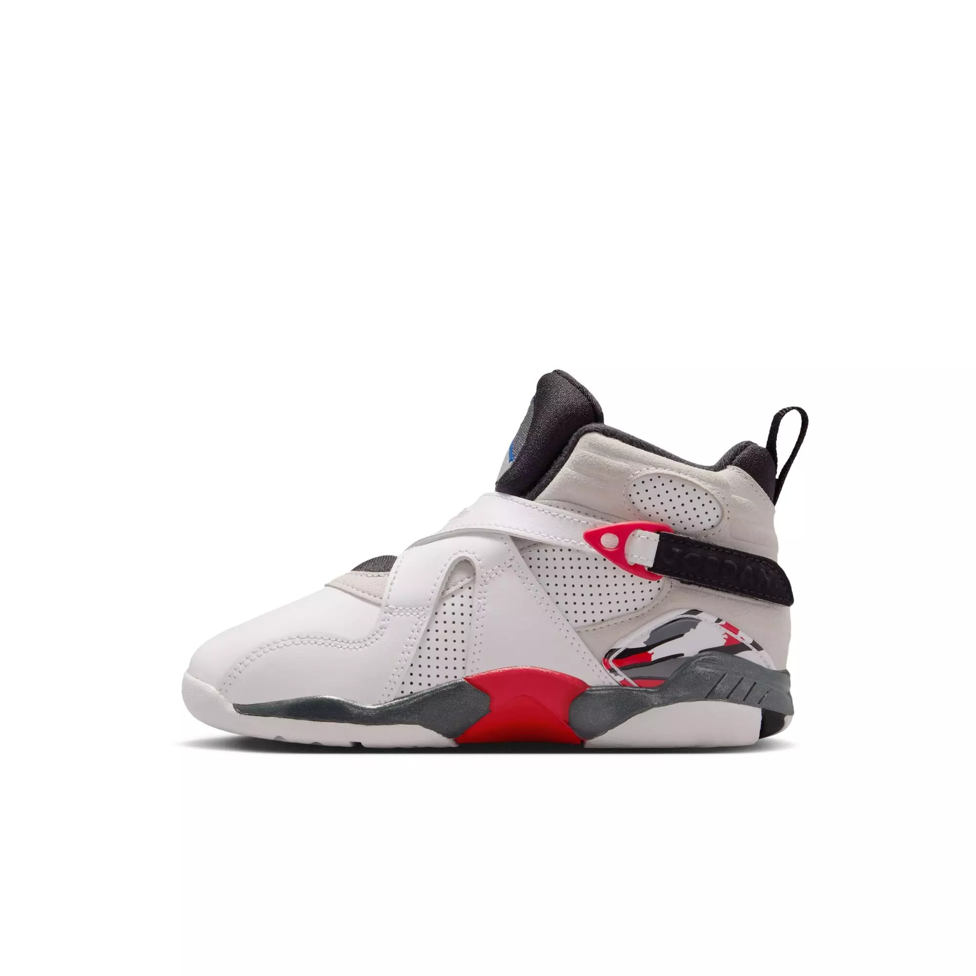 Jordan 8 Retro "White and True Red" Preschool Kids' Shoe - WHITE/BLACK/RED