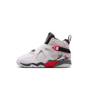 Jordan 8 Retro "White and True Red" Preschool Kids' Shoe