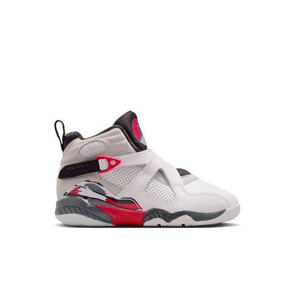 Jordan 8 Retro "White and True Red" Preschool Kids' Shoe