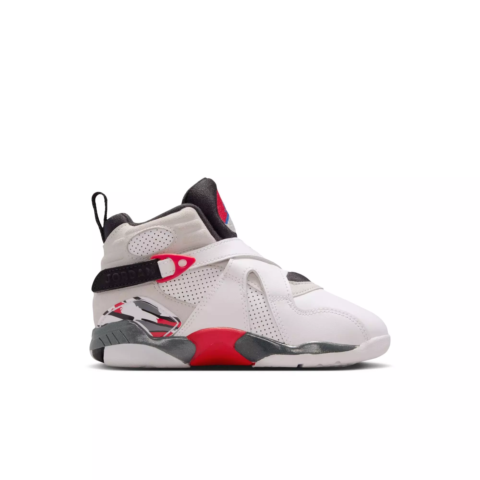 Jordan 8 Retro "White and True Red" Preschool Kids' Shoe - WHITE/BLACK/RED