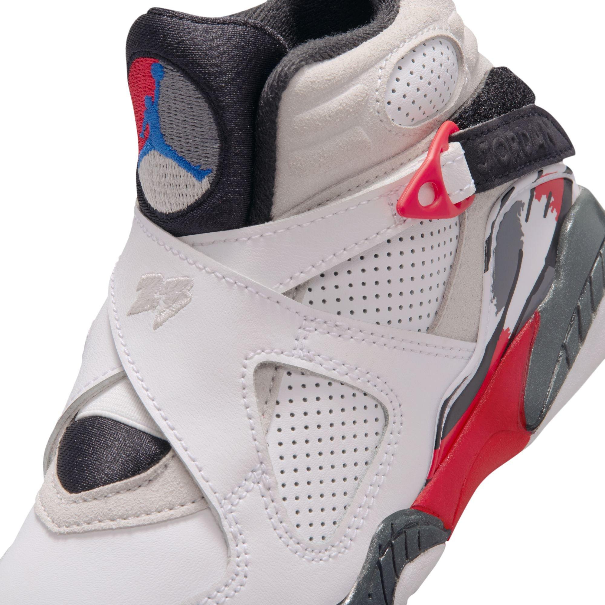 Jordan 8 Retro "White and True Red" Preschool Kids' Shoe - WHITE/BLACK/RED Thumbnail View 5