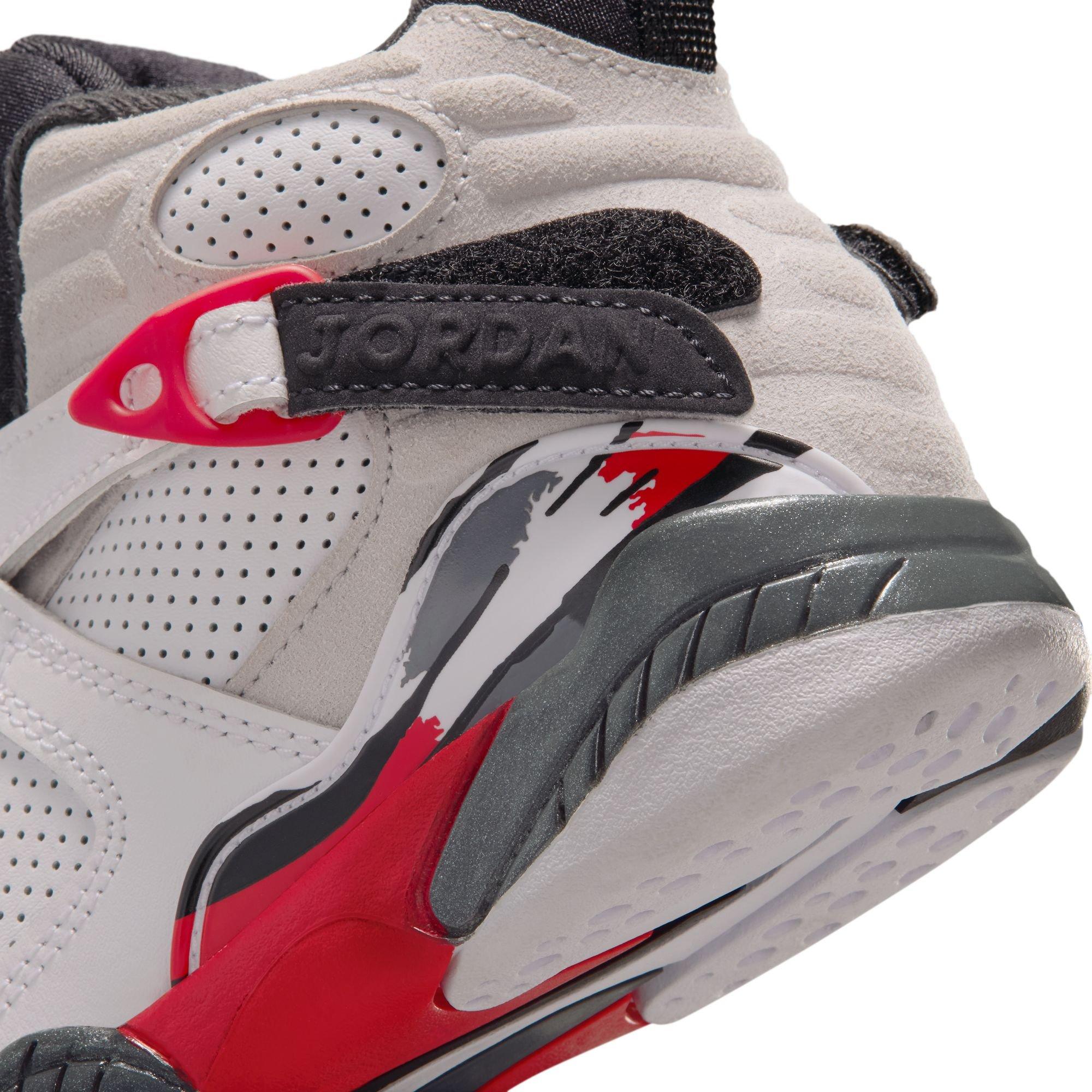 Jordan 8 Retro "White and True Red" Preschool Kids' Shoe - WHITE/BLACK/RED Thumbnail View 6