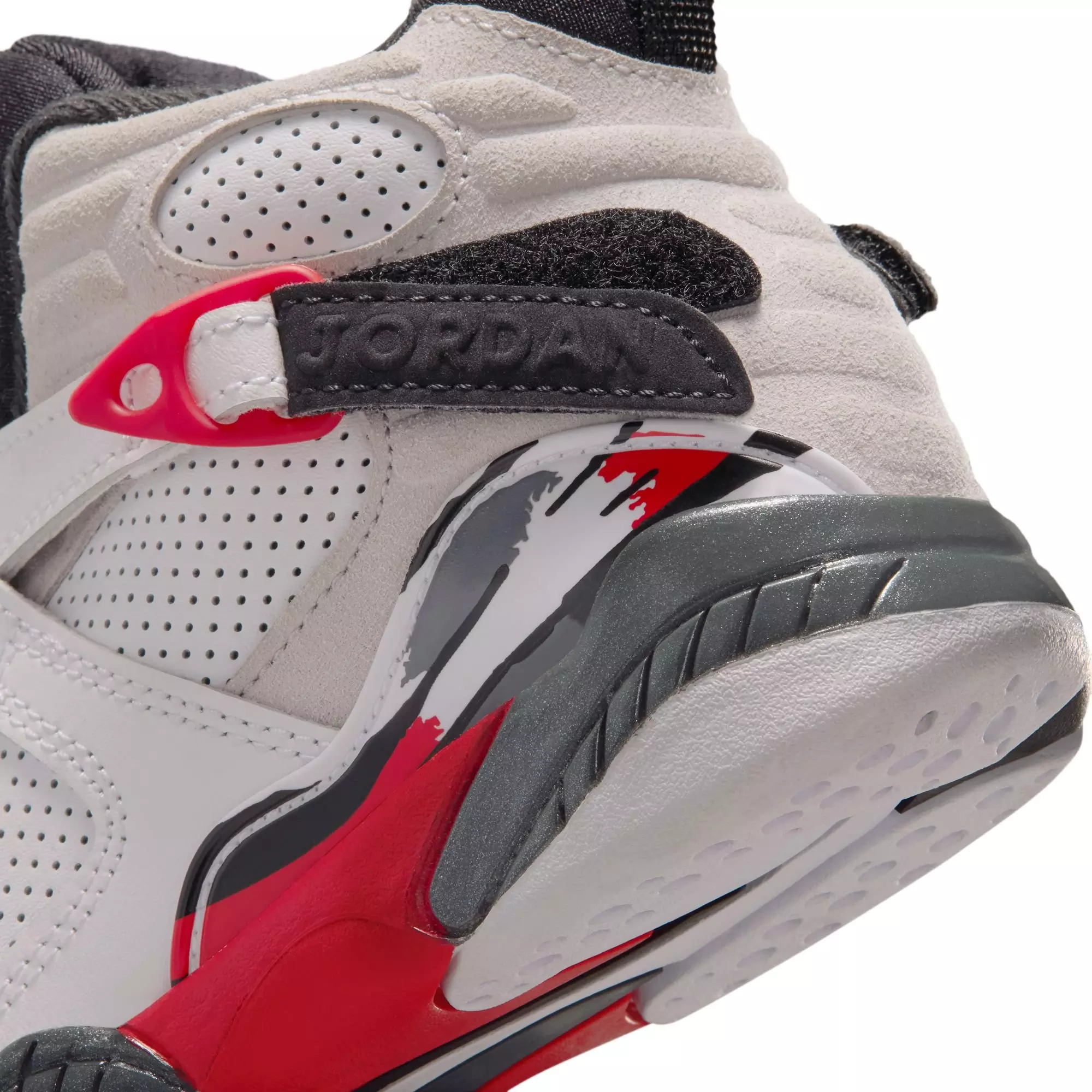 Jordan 8 Retro "White and True Red" Preschool Kids' Shoe - WHITE/BLACK/RED