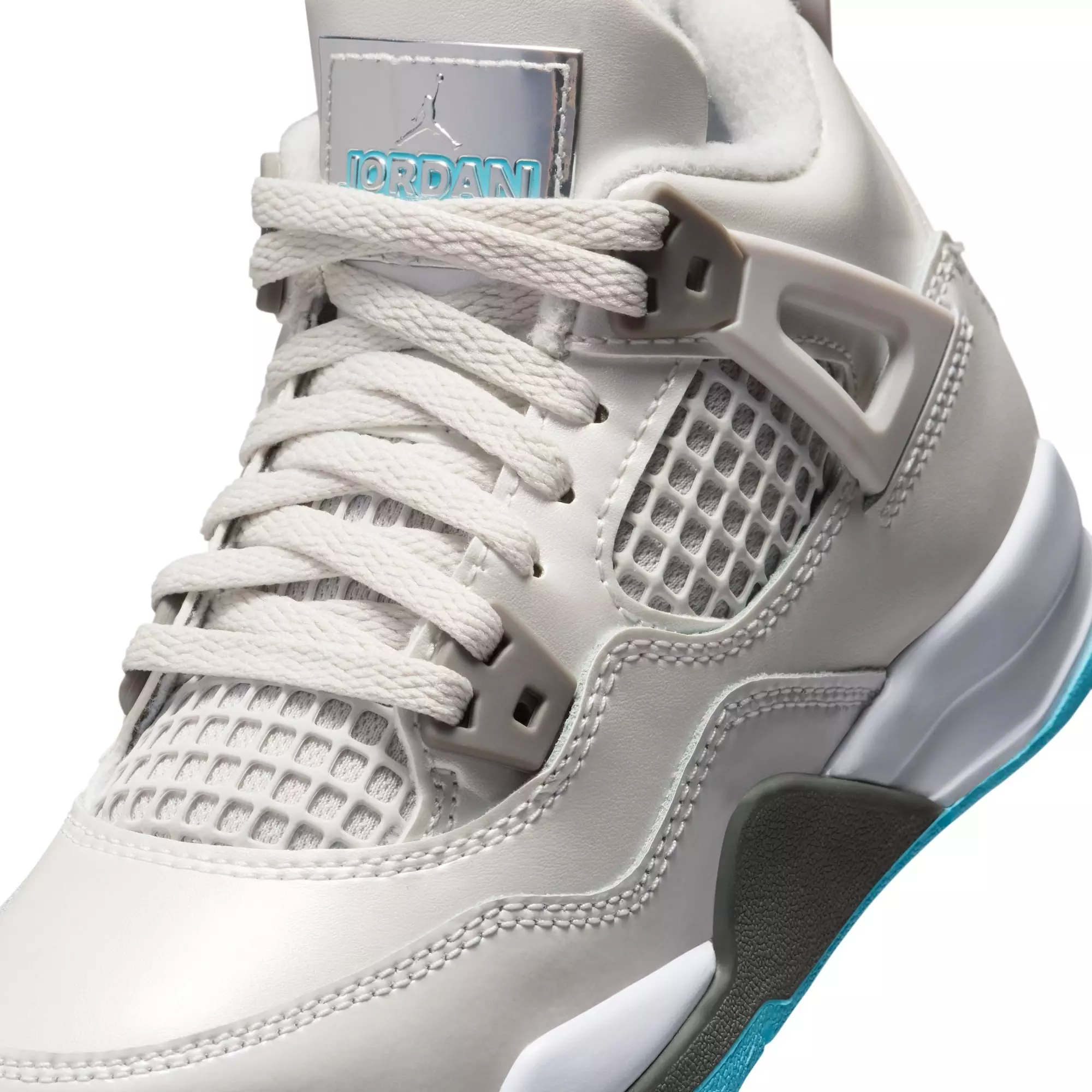 Jordan 4 Retro "Blue Chill" Preschool Kids' Shoe - PHOTON DUST/BLUE CHILL/FLAT PEWTER
