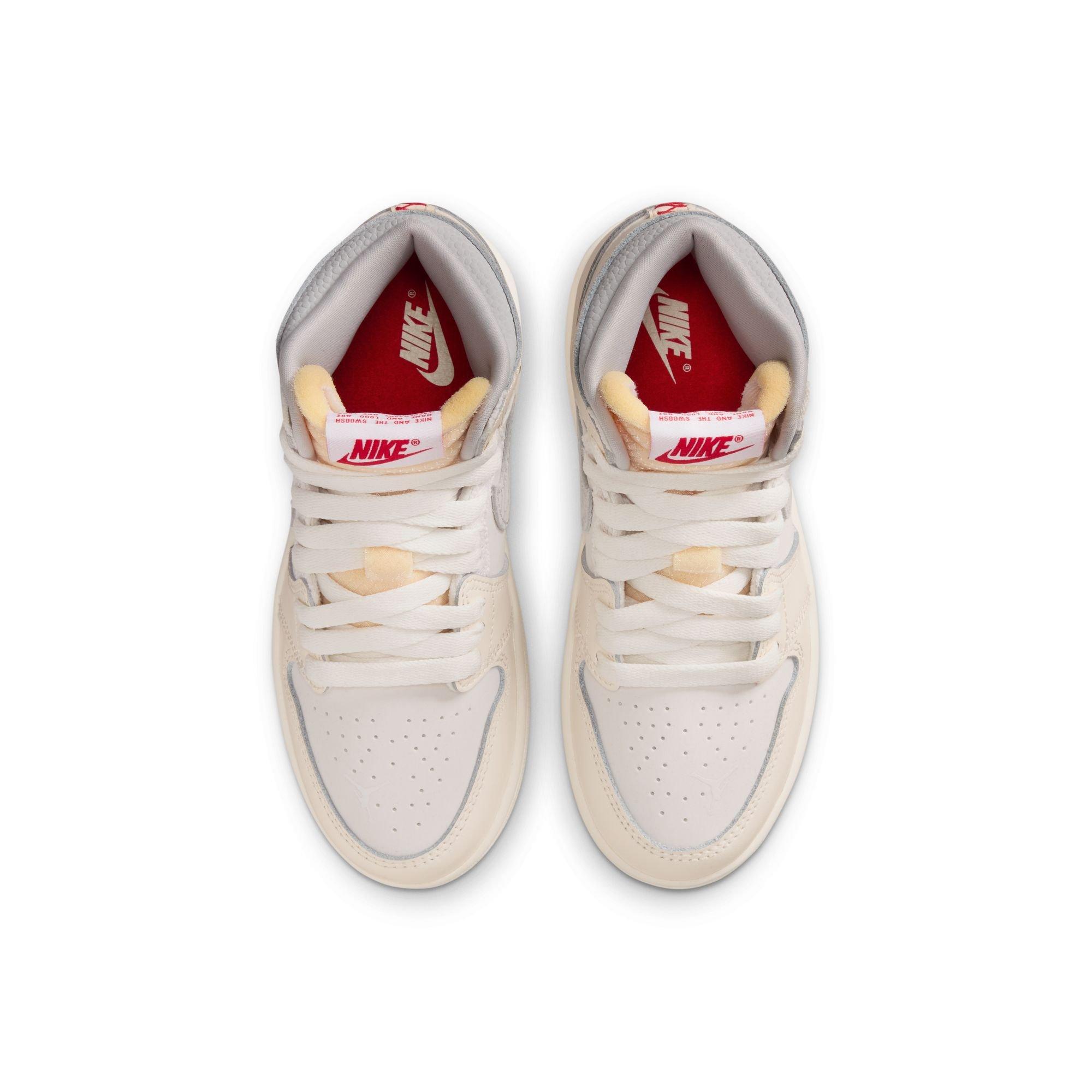 Jordan 1 Retro High OG "Elephant Swoosh" Preschool Kids' Shoe - SAIL/UNIVERSITY RED/PALE IVORY Thumbnail View 7