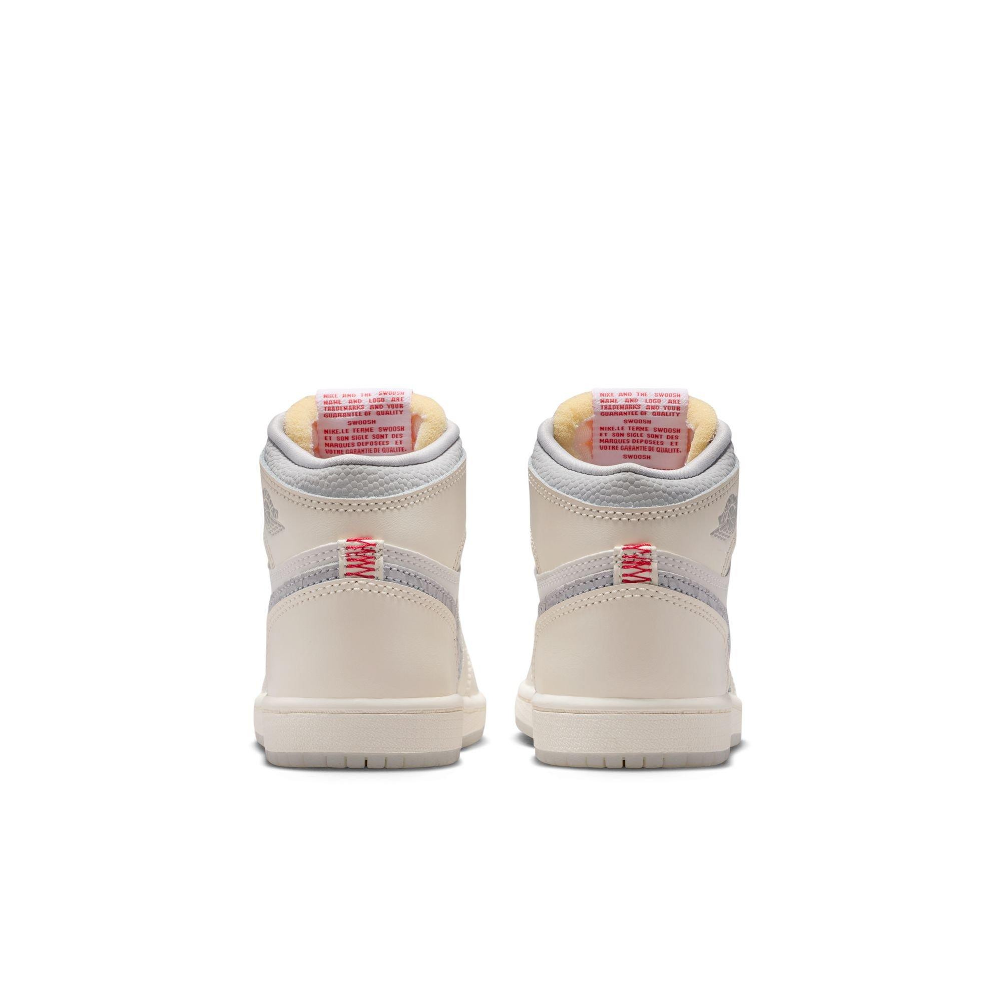 Jordan 1 Retro High OG "Elephant Swoosh" Preschool Kids' Shoe - SAIL/UNIVERSITY RED/PALE IVORY Thumbnail View 8