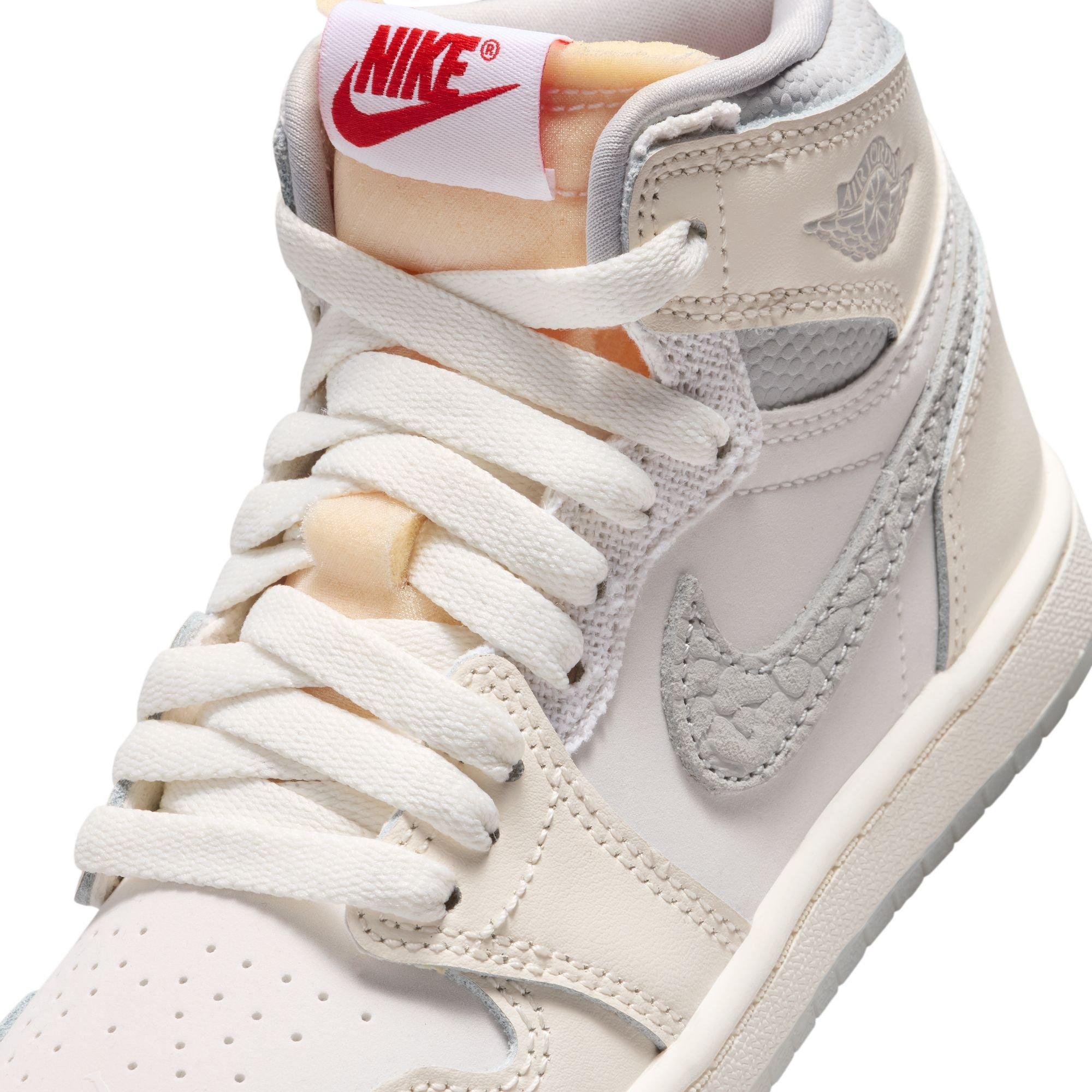 Jordan 1 Retro High OG "Elephant Swoosh" Preschool Kids' Shoe - SAIL/UNIVERSITY RED/PALE IVORY Thumbnail View 10