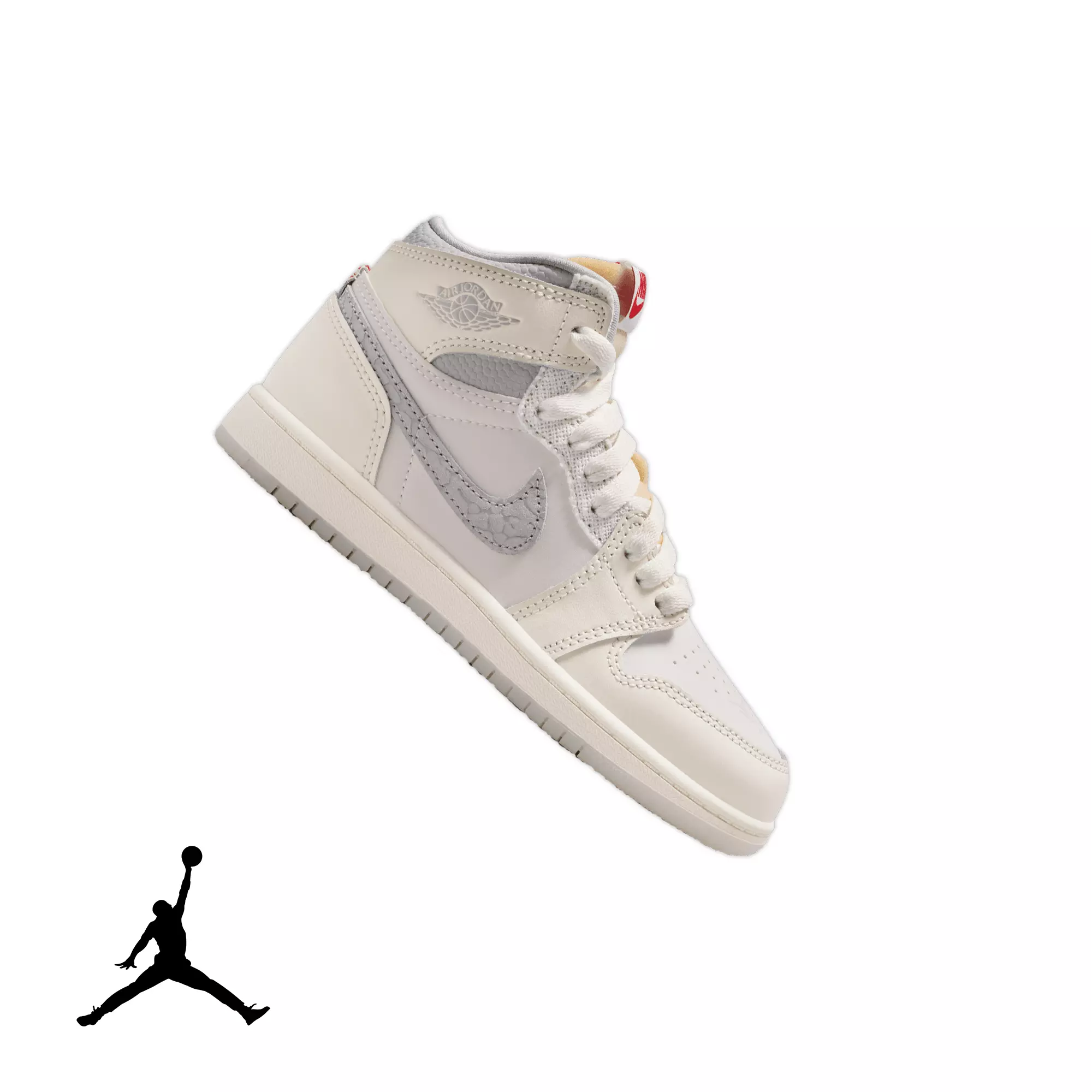 Jordan 1 Retro High OG "Elephant Swoosh" Preschool Kids' Shoe - SAIL/UNIVERSITY RED/PALE IVORY