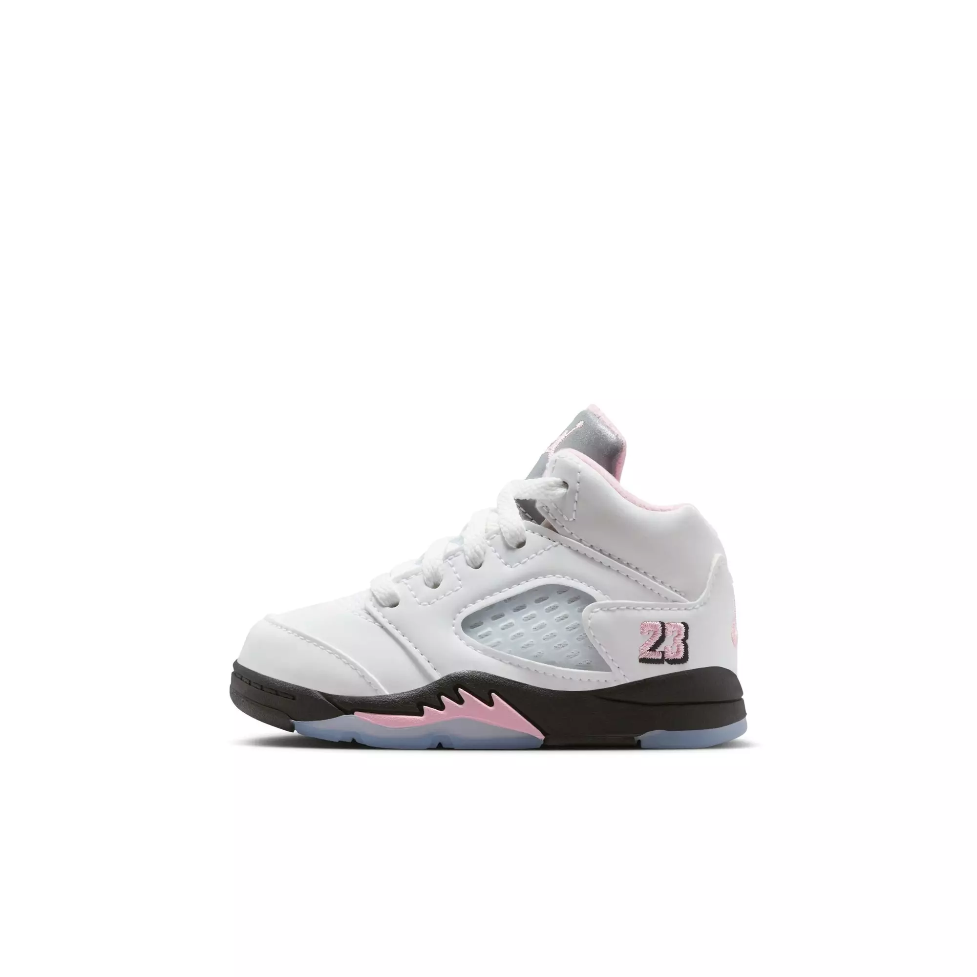 Jordan 5 Retro "Medium Soft Pink" Toddler Kids' Shoe - WHITE/SOFT PINK/BLACK