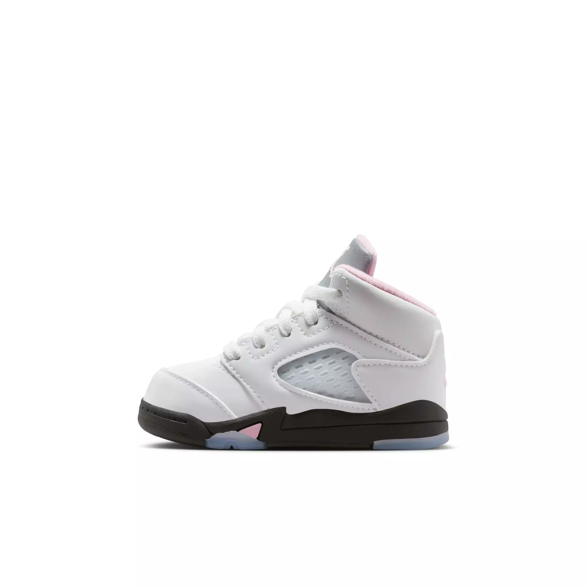 Jordan 5 Retro "Medium Soft Pink" Toddler Kids' Shoe - WHITE/SOFT PINK/BLACK