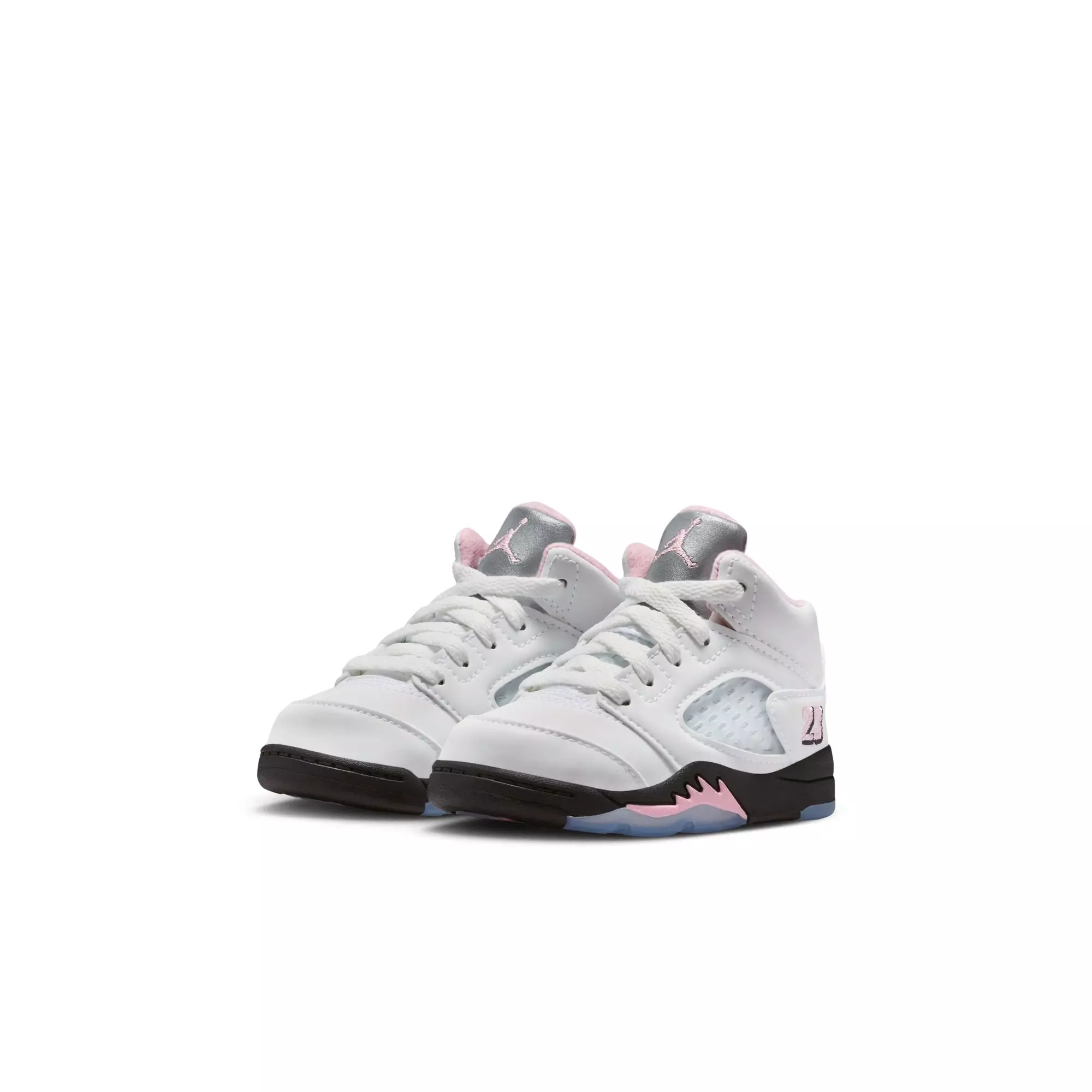 Jordan 5 Retro "Medium Soft Pink" Toddler Kids' Shoe - WHITE/SOFT PINK/BLACK