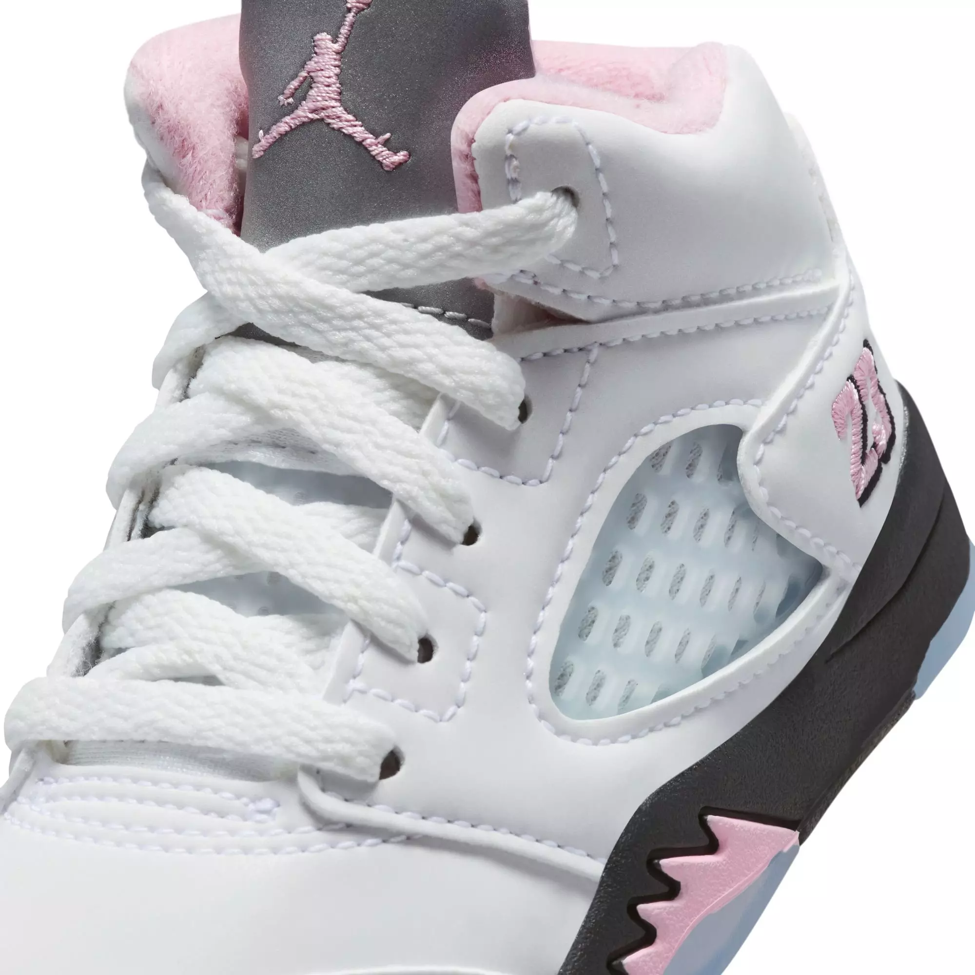 Jordan 5 Retro "Medium Soft Pink" Toddler Kids' Shoe - WHITE/SOFT PINK/BLACK