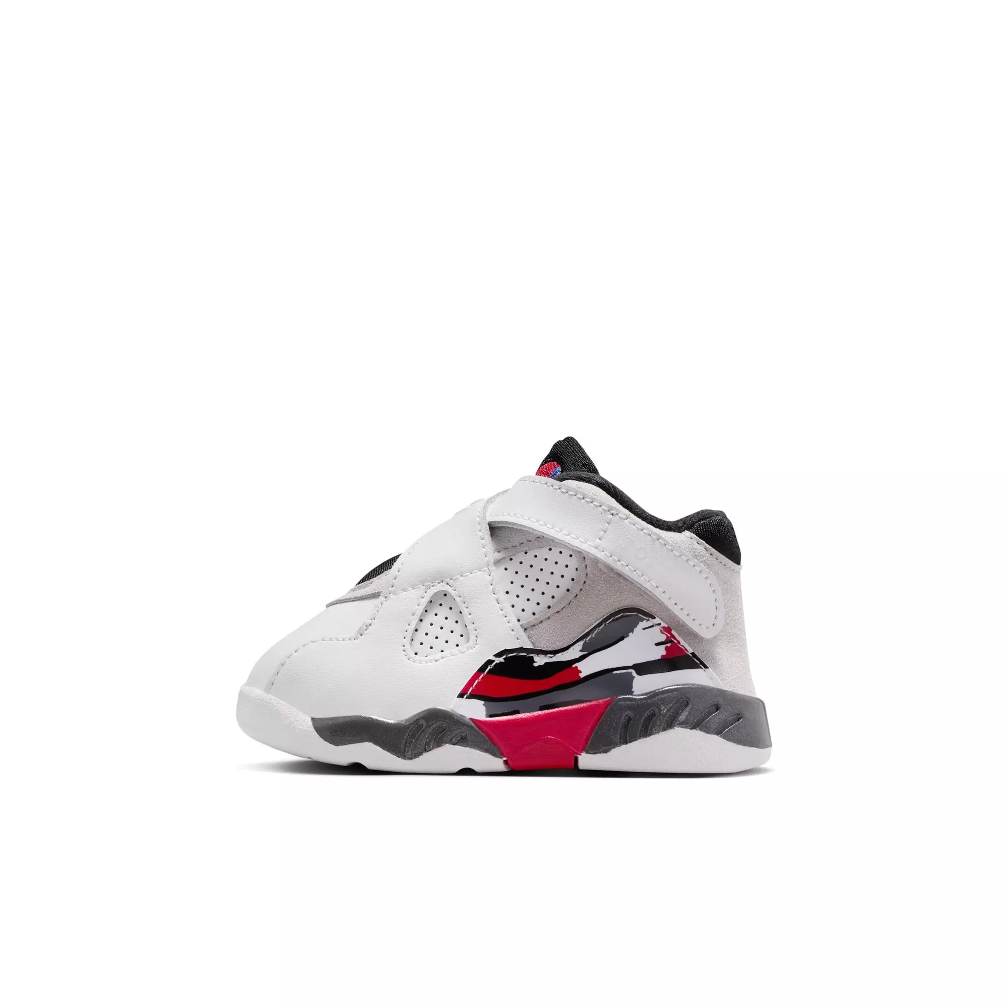Jordan 8 Retro "White and True Red" Toddler Kids' Shoe - WHITE/BLACK/RED