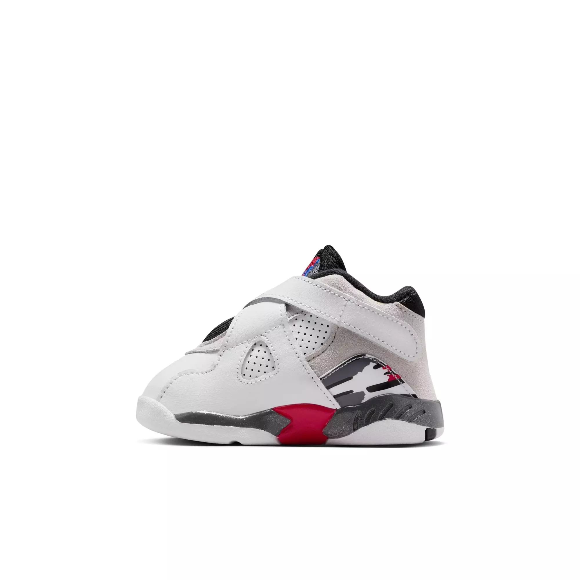 Jordan 8 Retro "White and True Red" Toddler Kids' Shoe - WHITE/BLACK/RED