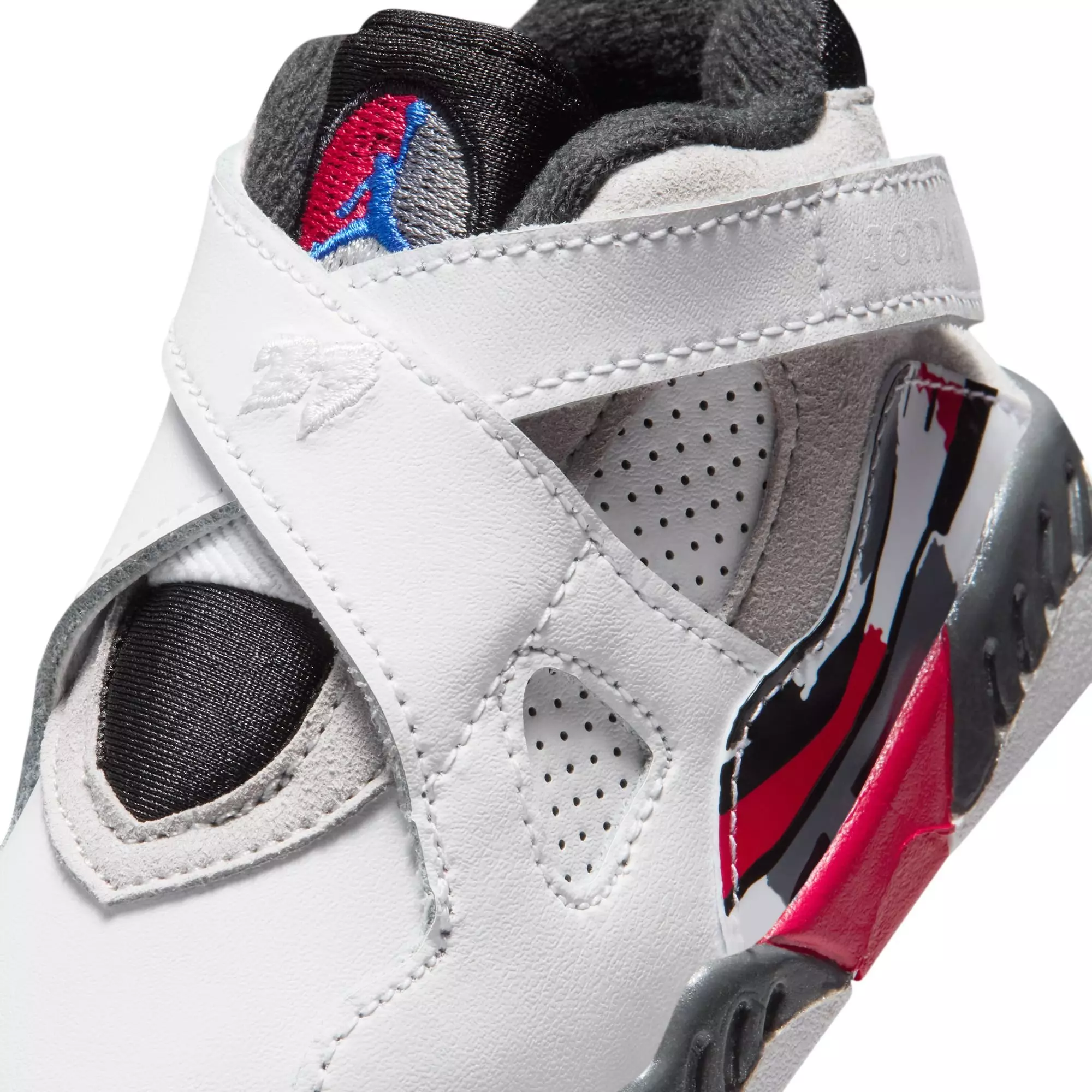 Jordan 8 Retro "White and True Red" Toddler Kids' Shoe - WHITE/BLACK/RED