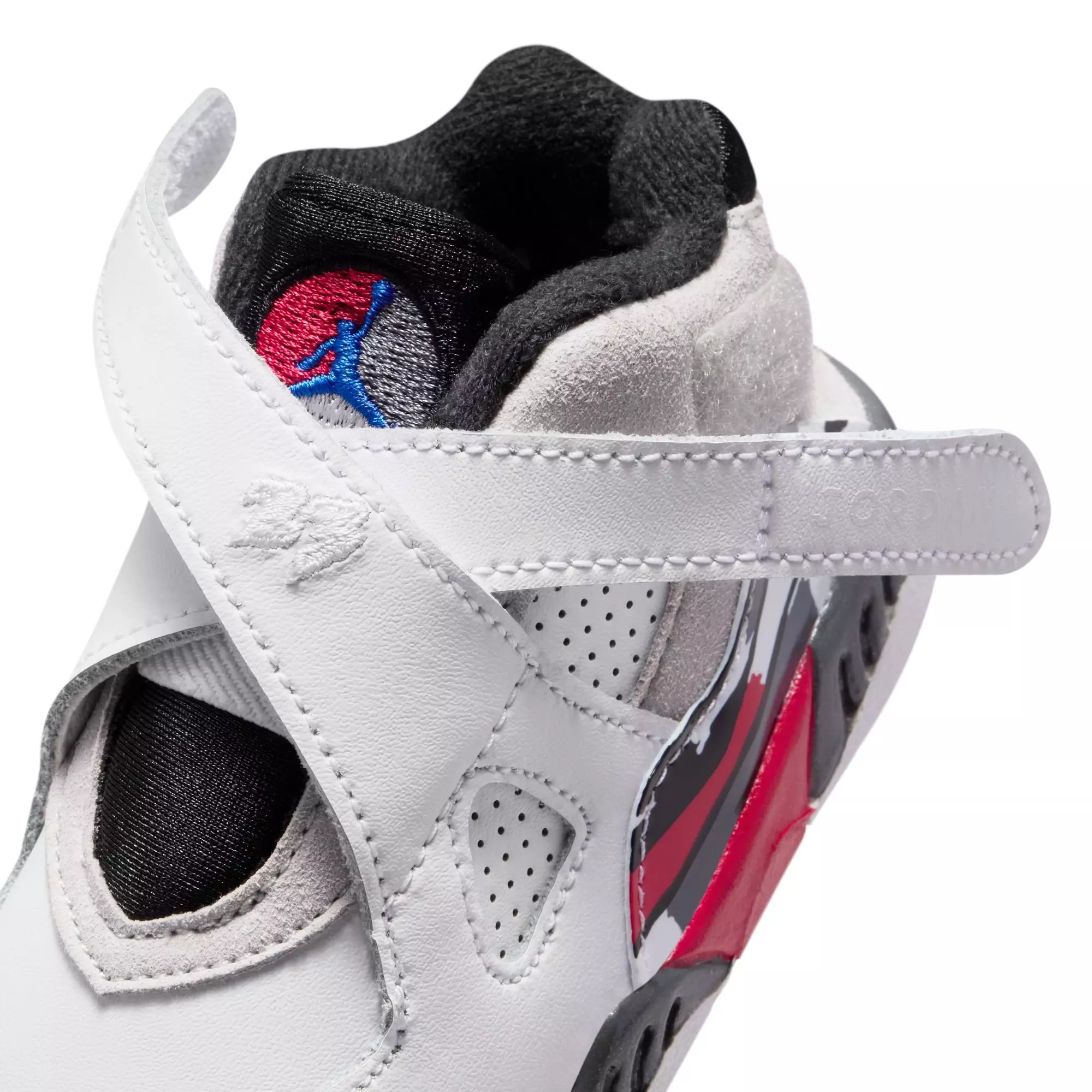 Jordan 8 Retro "White and True Red" Toddler Kids' Shoe - WHITE/BLACK/RED