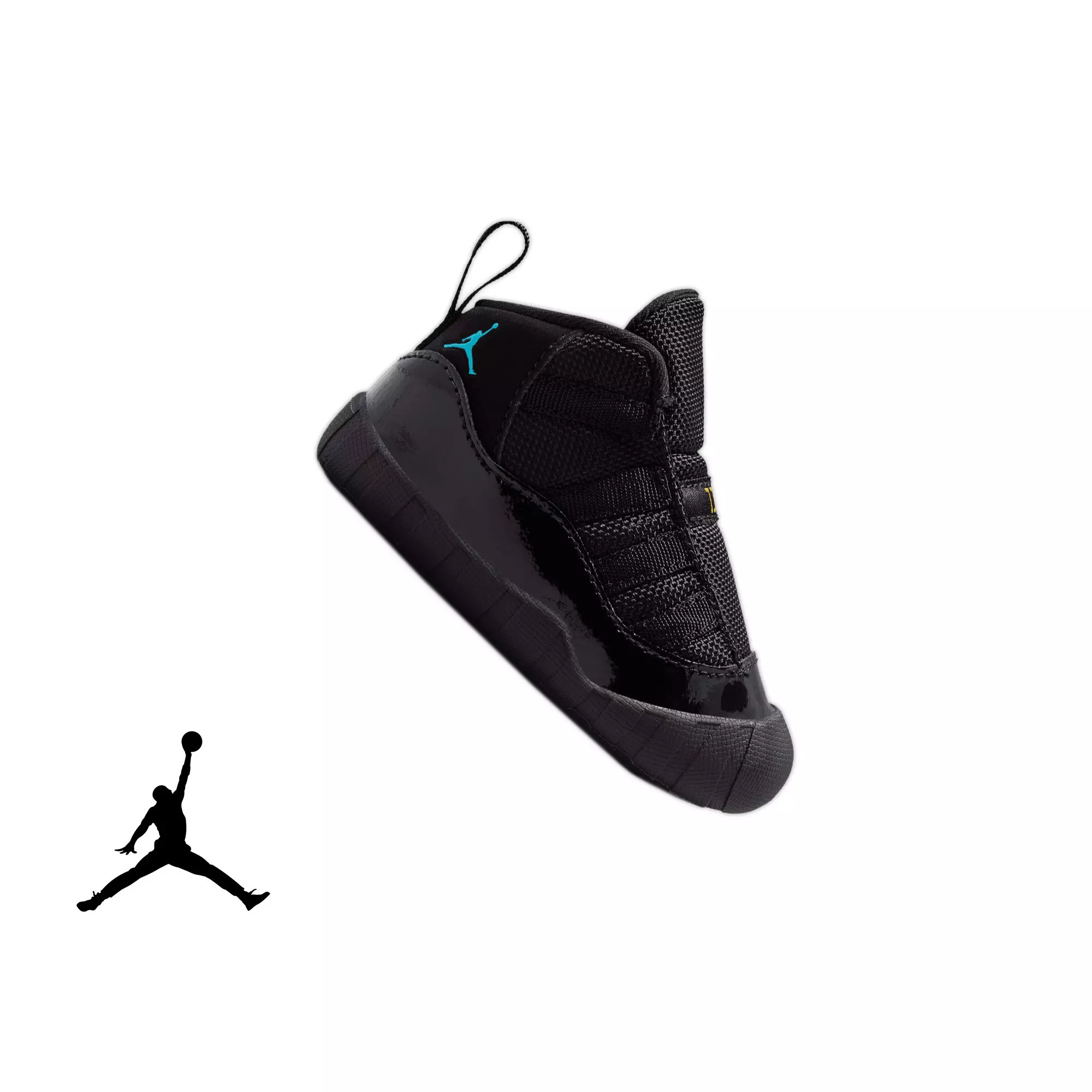 Jordan 11 Retro "Gamma" Crib Bootie - BLACK/GAMMA BLUE/VARSITY MAIZE