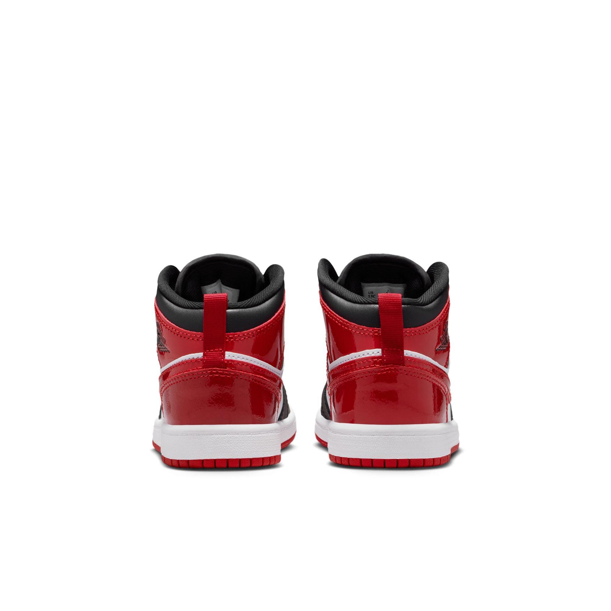 Jordan 1 Mid SE Grade School Boys' "Black/Varsity Red/White" Shoe