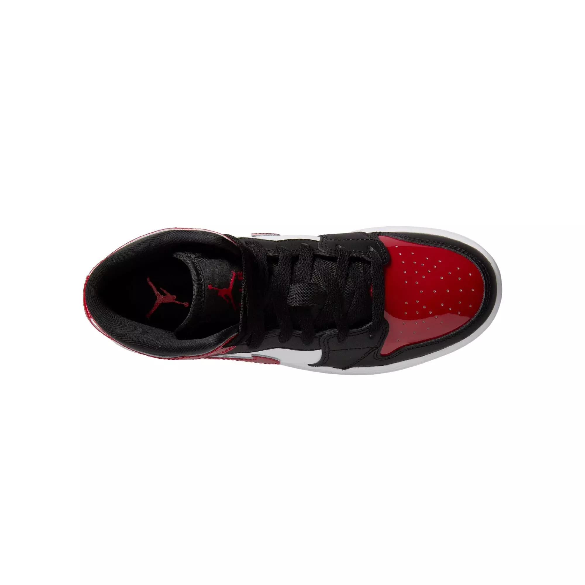 Jordan 1 Mid SE "Black/Varsity Red/White" Grade School Boys' Shoe - RED/BLACK