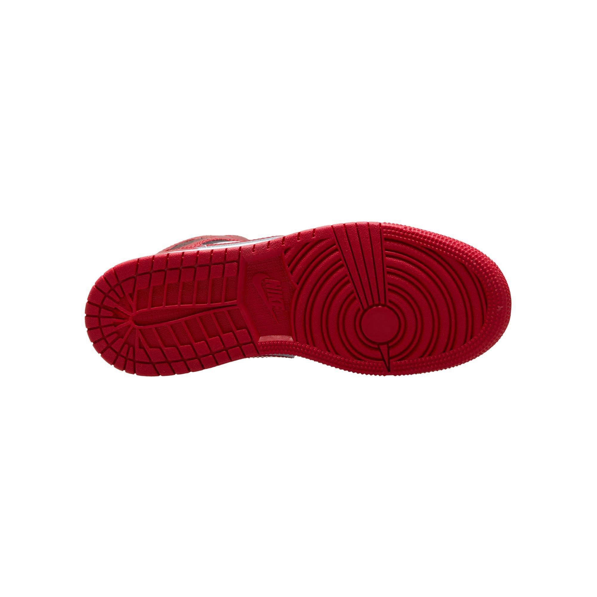Jordan 1 Mid SE Grade School Boys' "Black/Varsity Red/White" Shoe