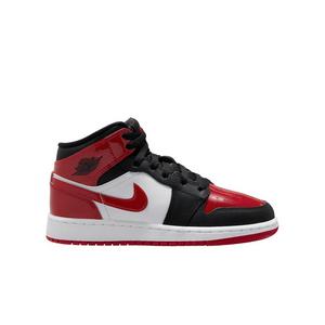 Jordan 1 Mid SE "Black/Varsity Red/White" Grade School Boys' Shoe