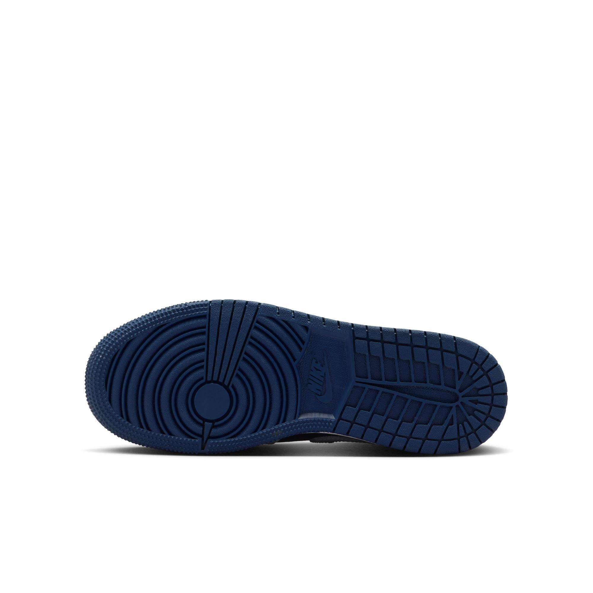 Jordan 1 Mid Grade School Boys' "Blue Void/Pure Platinum/Summit White" Shoe