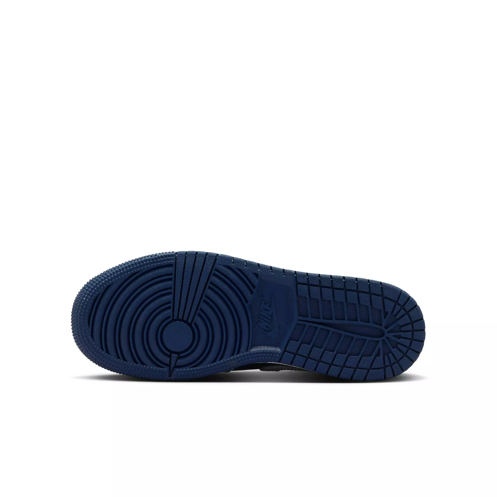 Jordan 1 Mid "Blue Void/Pure Platinum/Summit White" Grade School Boys' Shoe - NAVY/GREY