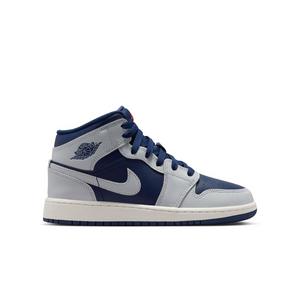 Jordan 1 Mid "Blue Void/Pure Platinum/Summit White" Grade School Boys' Shoe
