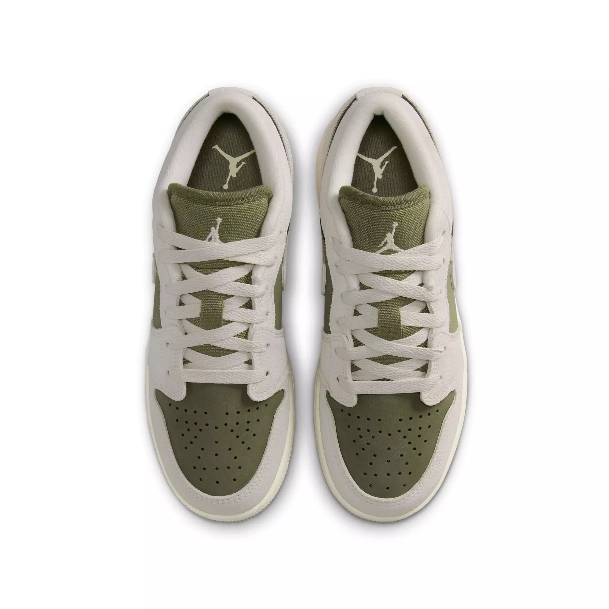 Jordan 1 Low SE "Medium Olive/Lt Orewood Brn" Grade School Boys' Shoe - OLIVE/KHAKI