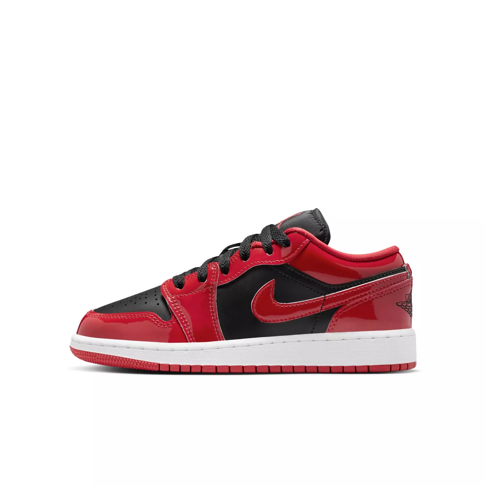 Jordan 1 Low SE "Black/Varsity Red/White" Grade School Boys' Shoe - RED/BLACK