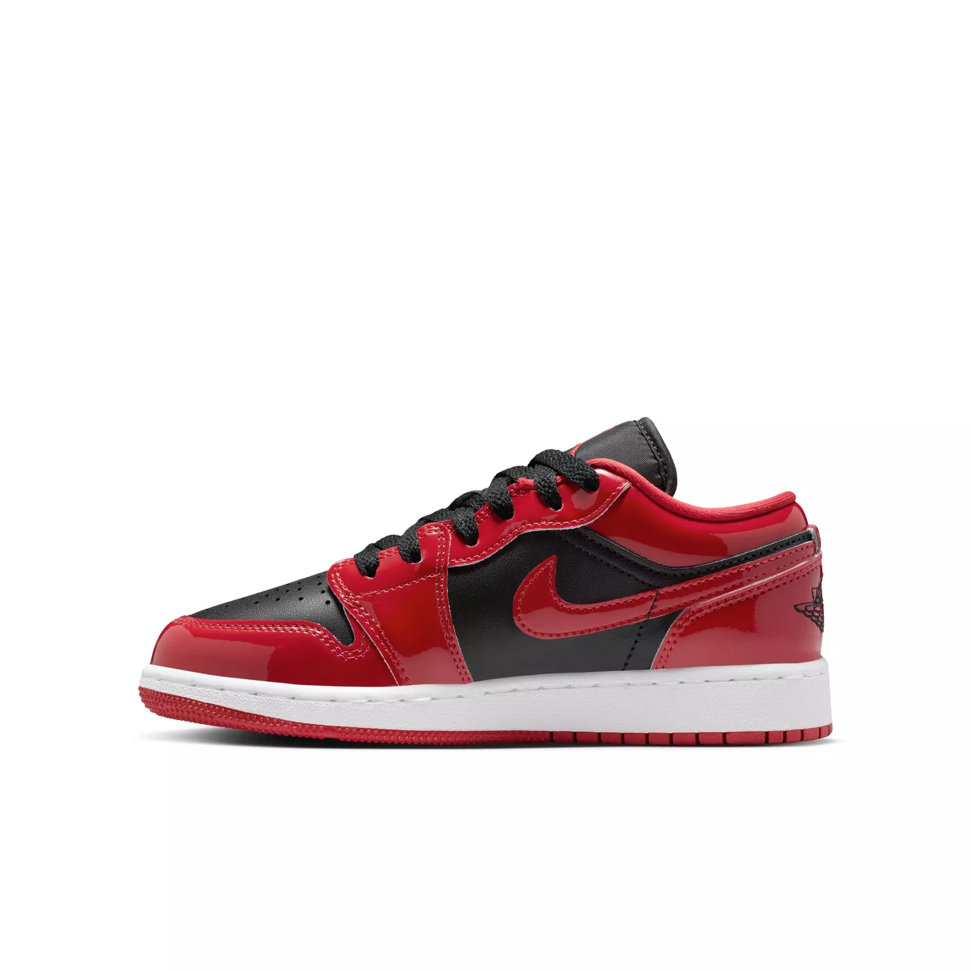 Jordan 1 Low SE "Black/Varsity Red/White" Grade School Boys' Shoe - RED/BLACK