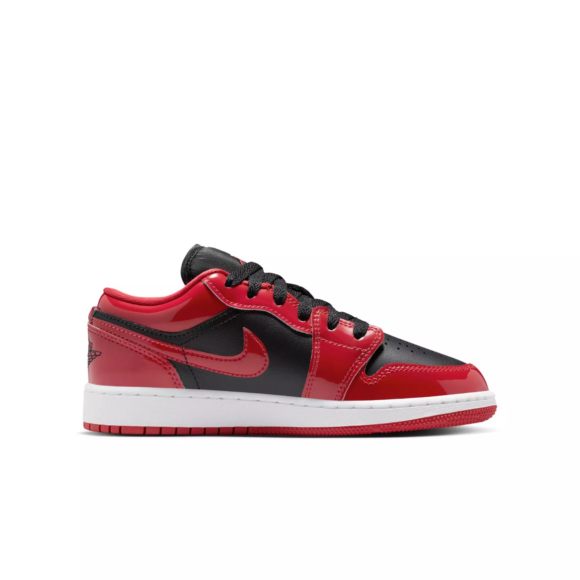 Jordan 1 Low SE "Black/Varsity Red/White" Grade School Boys' Shoe - RED/BLACK