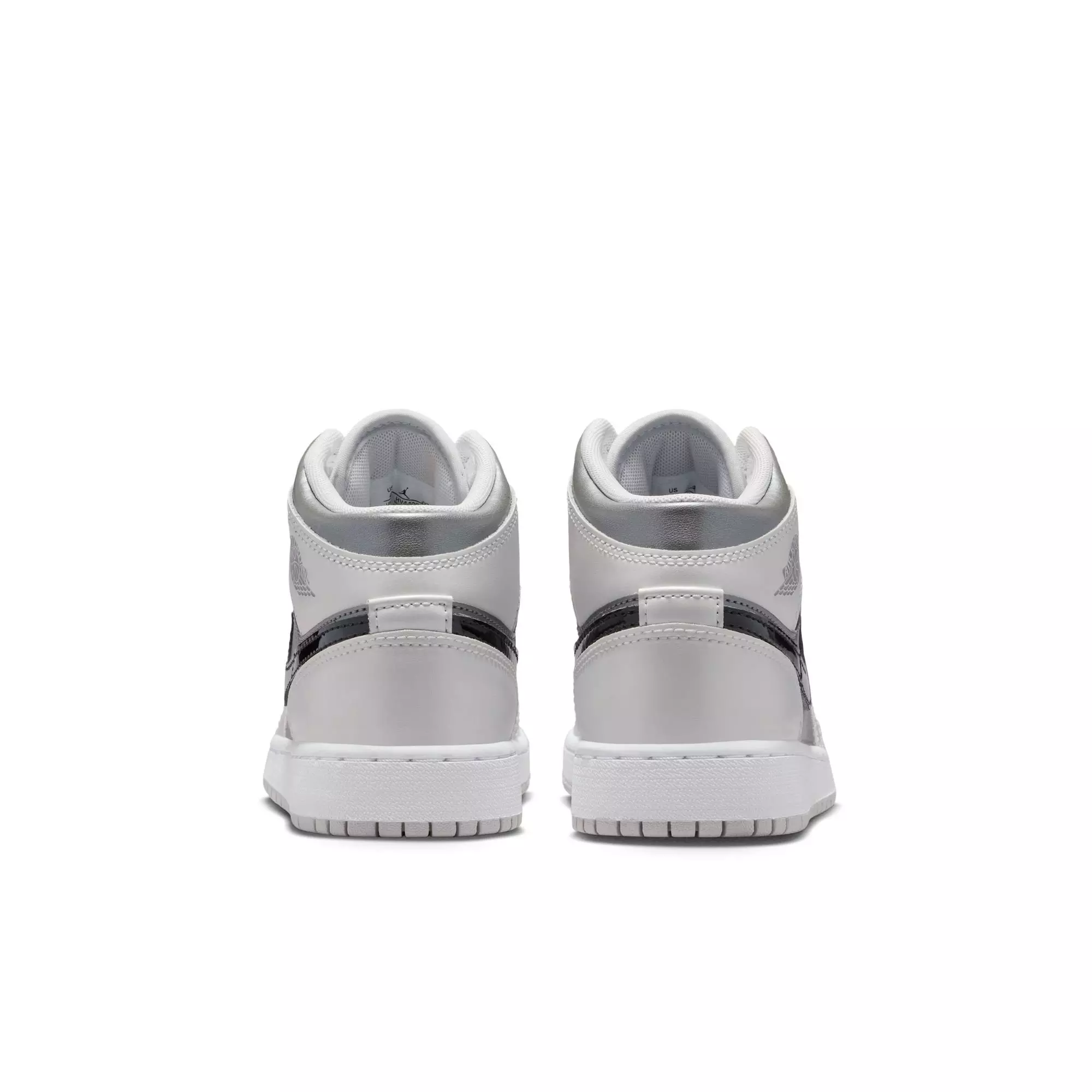 Jordan 1 Mid SE "Photon Dust/Blue Chill/Flat Pewter/Black" Grade School Boys' Shoe - GREY/BLUE/BLACK