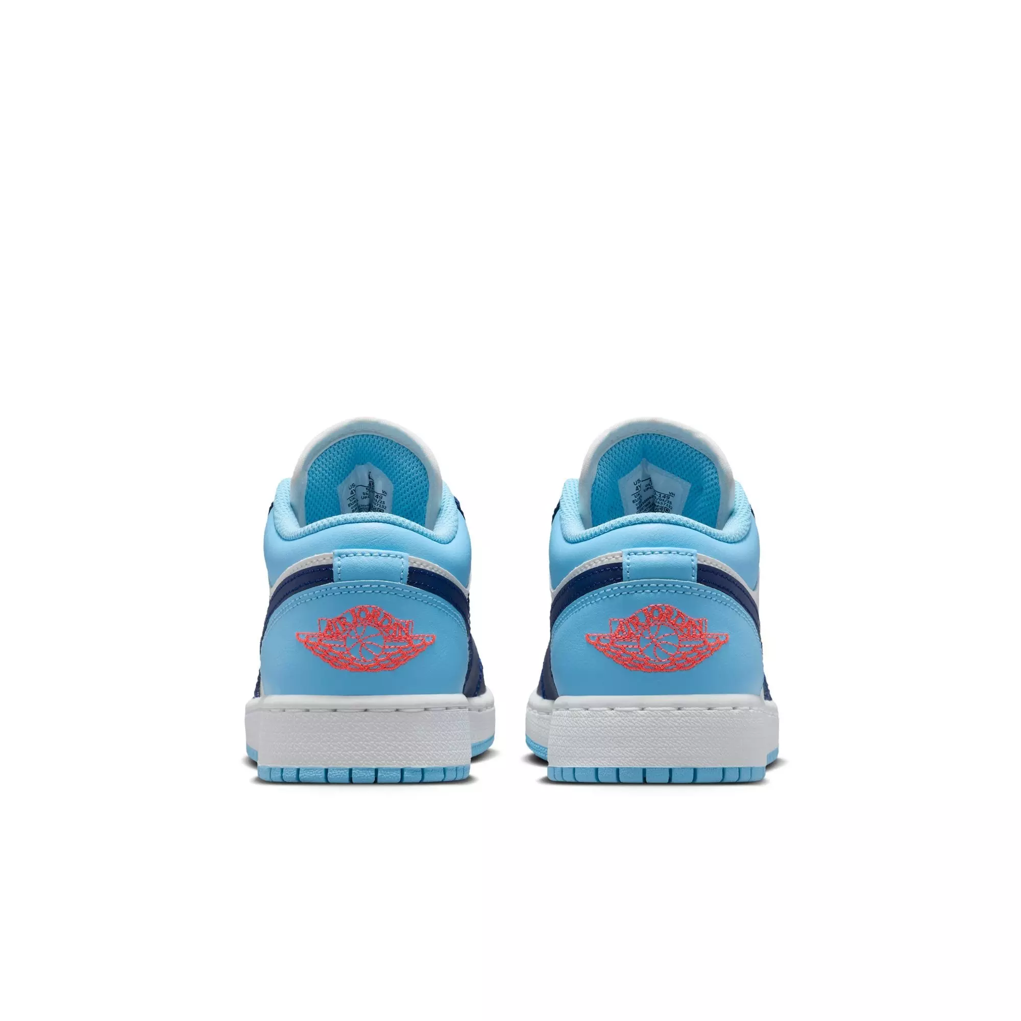Jordan 1 Low "Sail/Blue Void/Blue Chill/Hot Lava" Grade School Boys' Shoe - CAROLINA BLUE/WHITE