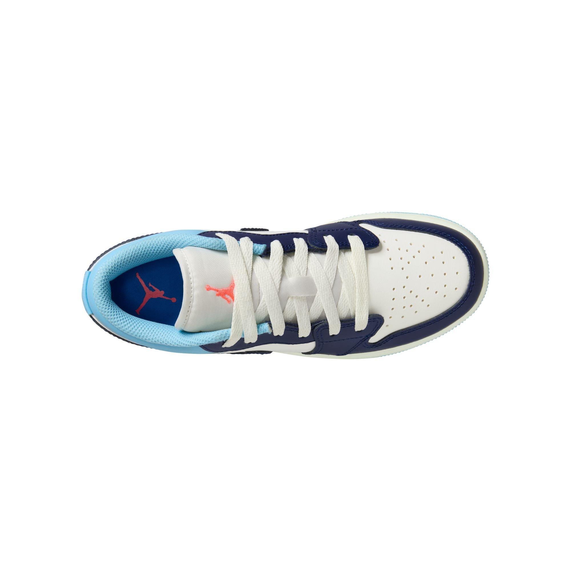Jordan 1 Low Grade School Boys' "Sail/Blue Void/Blue Chill/Hot Lava" Shoe