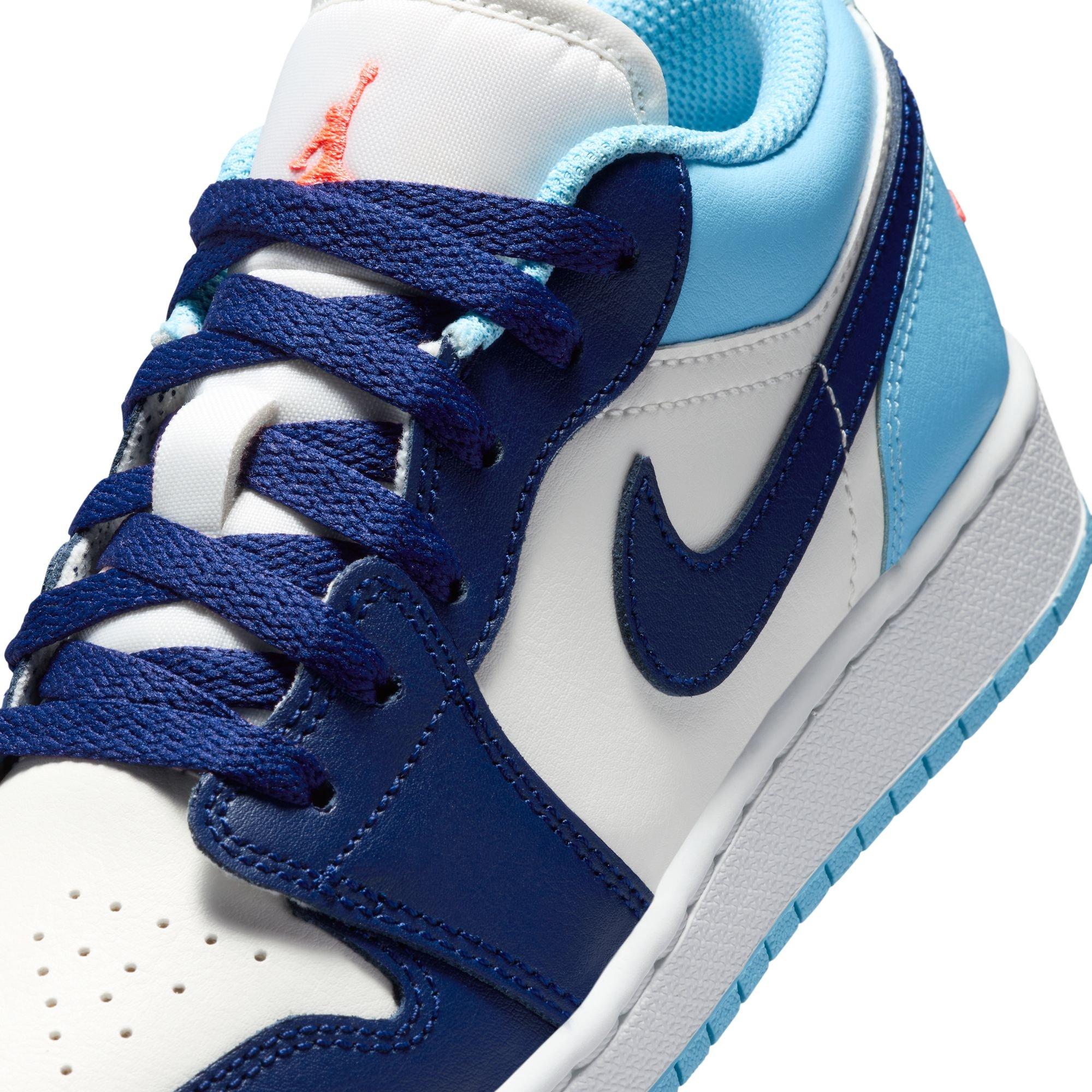 Jordan 1 Low Grade School Boys' "Sail/Blue Void/Blue Chill/Hot Lava" Shoe
