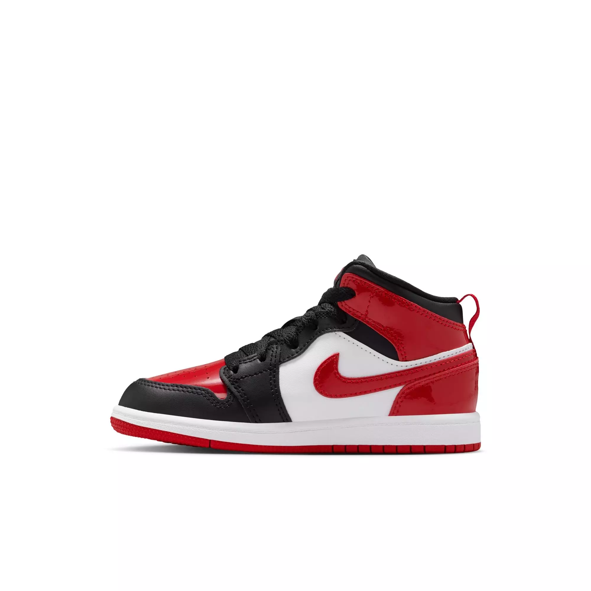 Jordan 1 Mid SE "Black/Varsity Red/White" Preschool Boys' Shoe - RED/BLACK