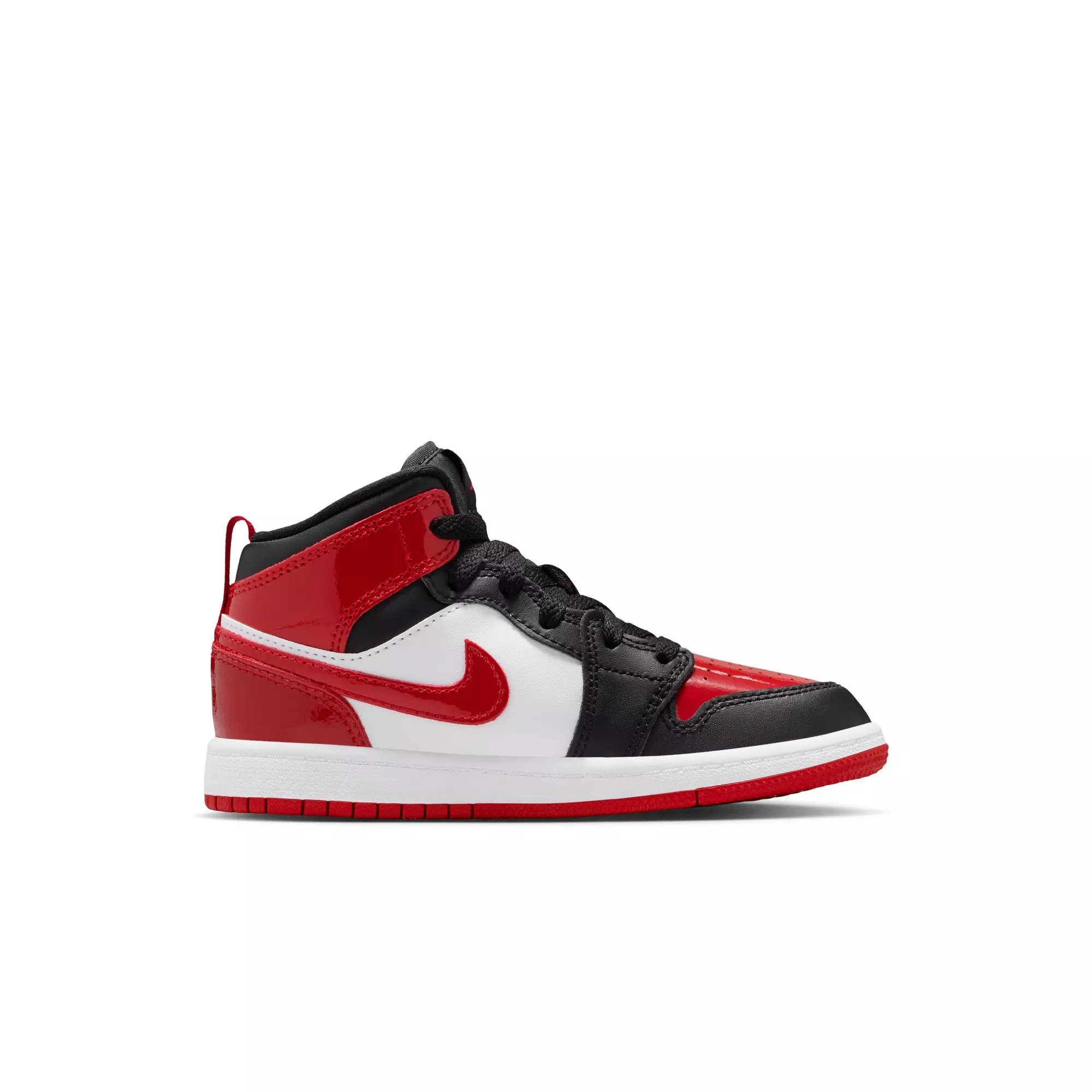 Jordan 1 Mid SE "Black/Varsity Red/White" Preschool Boys' Shoe - RED/BLACK