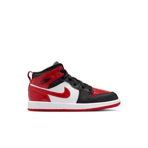 Jordan 1 Mid SE "Black/Varsity Red/White" Preschool Boys' Shoe