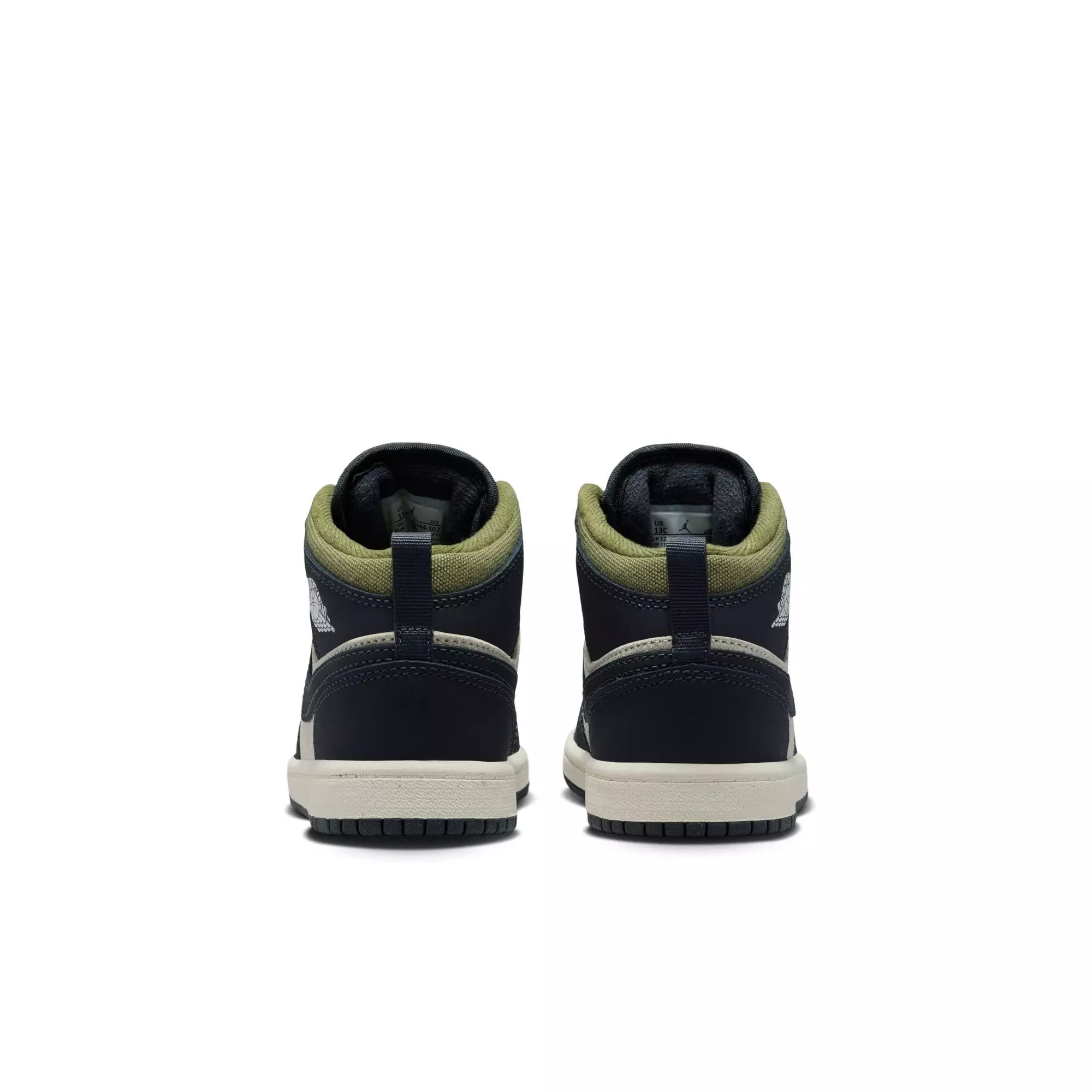 Jordan 1 Mid SE "Lt Orewood Brn/Off Noir/Medium Olive" Preschool Boys' Shoe - OLIVE/KHAKI