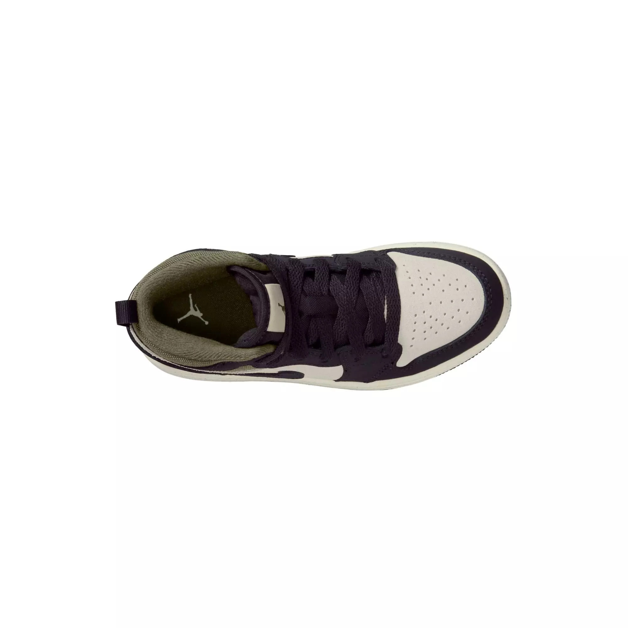 Jordan 1 Mid SE "Lt Orewood Brn/Off Noir/Medium Olive" Preschool Boys' Shoe - OLIVE/KHAKI