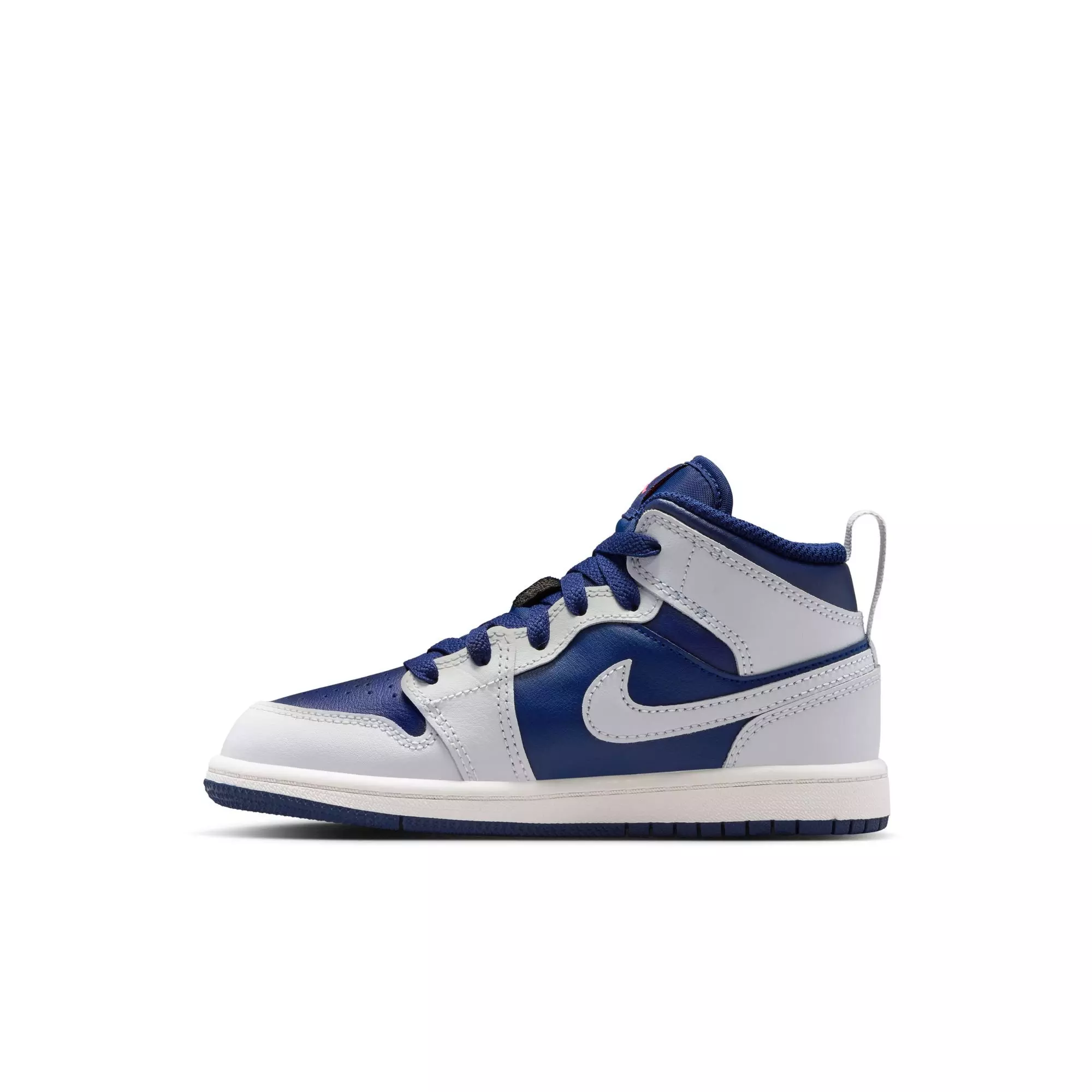 Jordan 1 Mid "Blue Void/Pure Platinum/Summit White" Preschool Boys' Shoe - NAVY/GREY