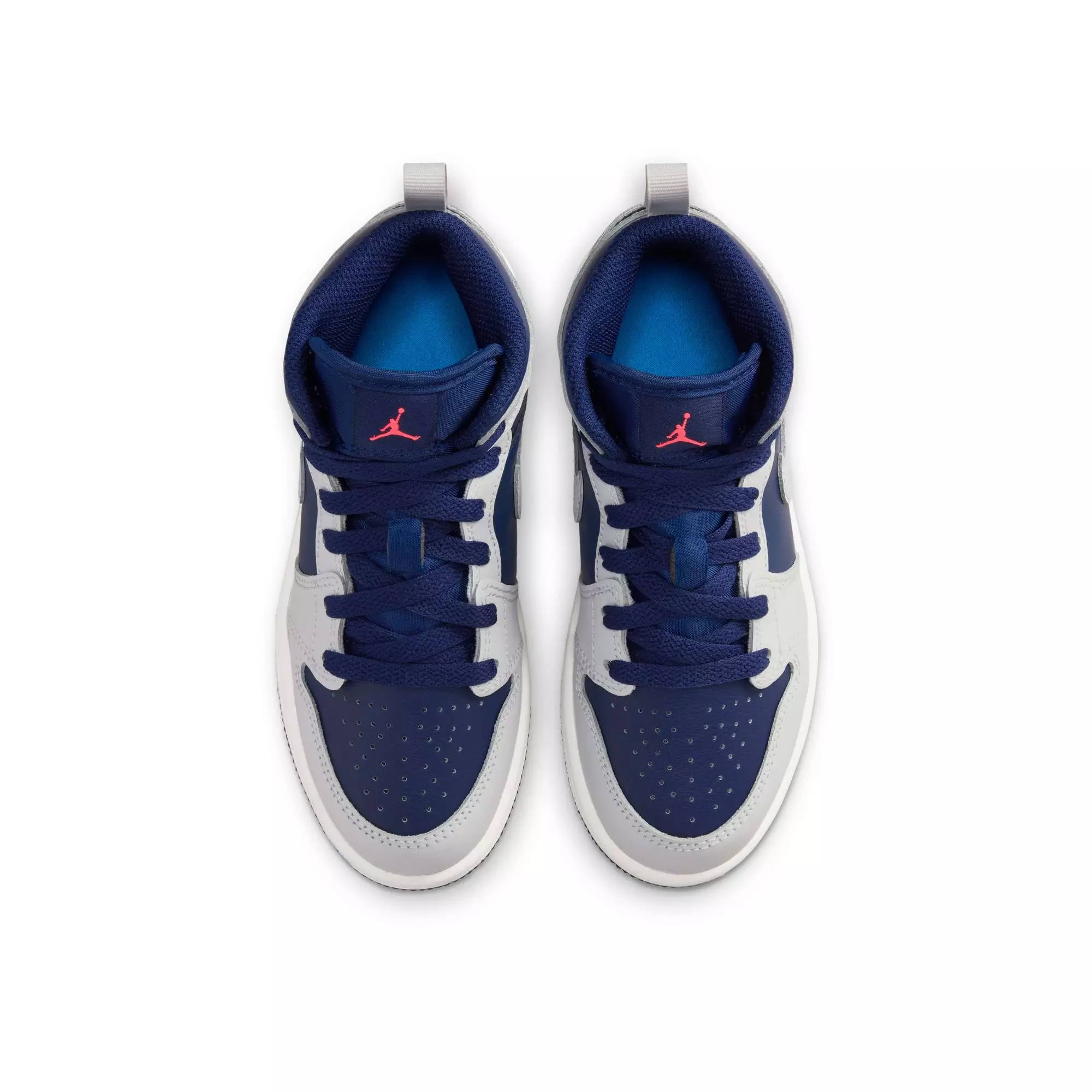 Jordan 1 Mid "Blue Void/Pure Platinum/Summit White" Preschool Boys' Shoe - NAVY/GREY