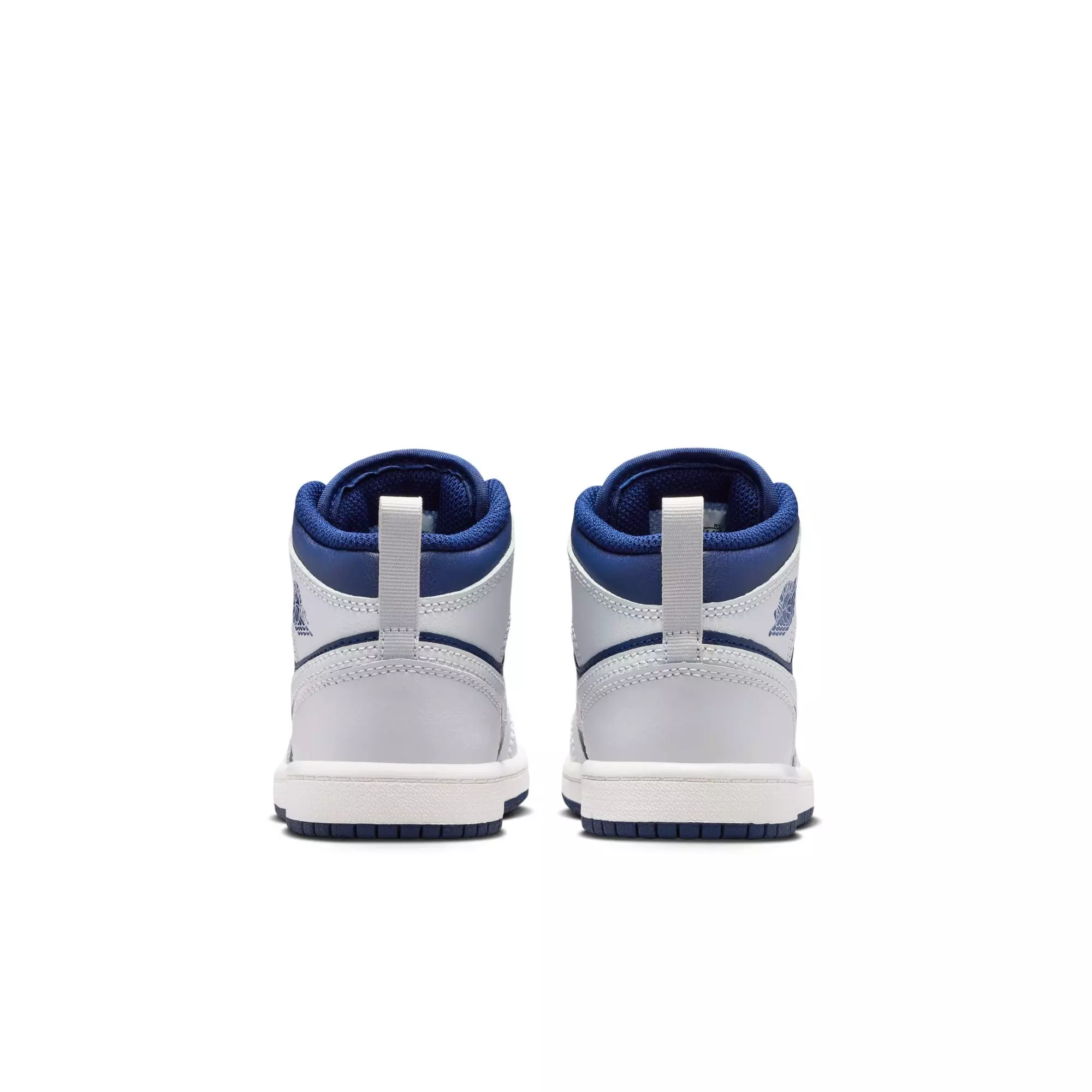 Jordan 1 Mid "Blue Void/Pure Platinum/Summit White" Preschool Boys' Shoe - NAVY/GREY