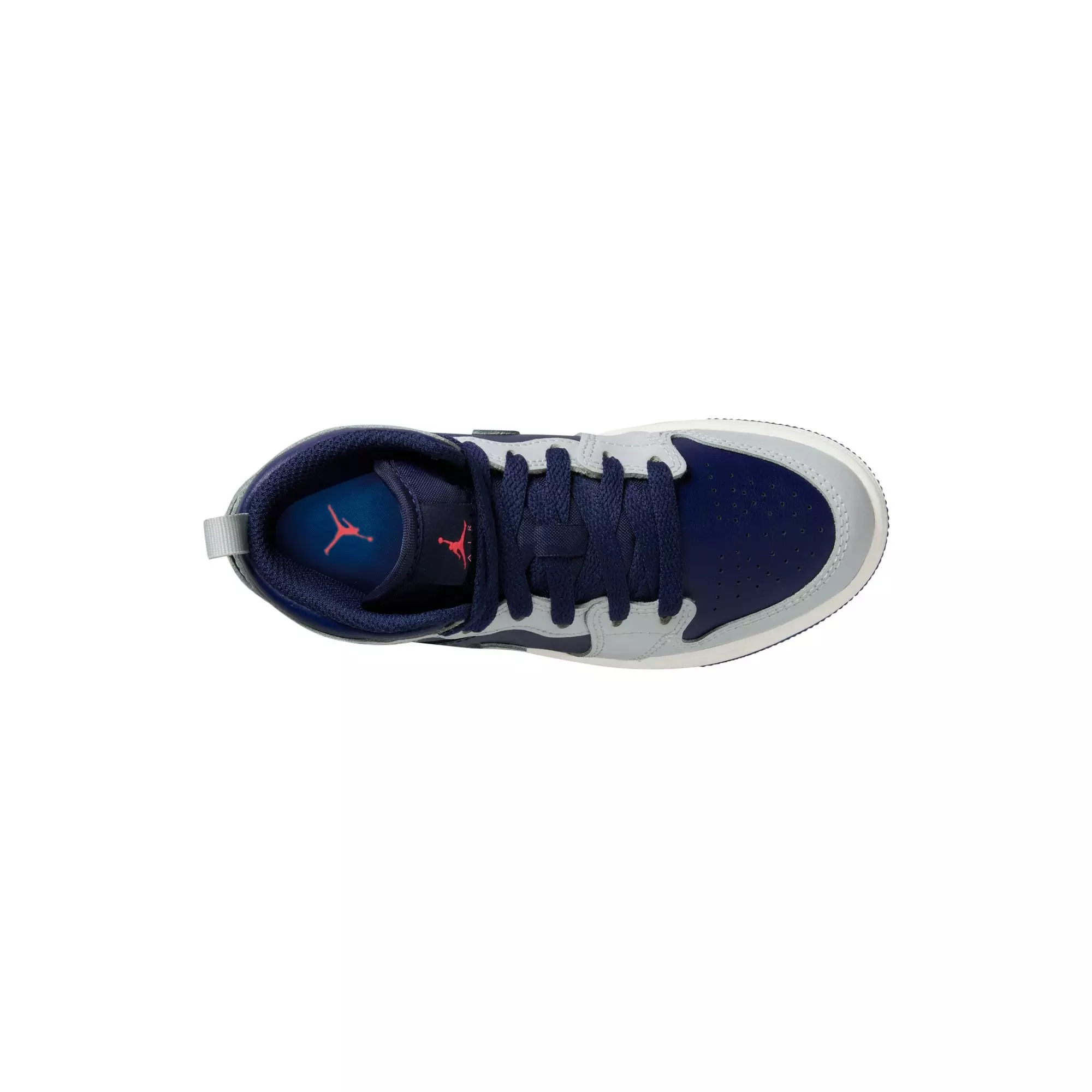 Jordan 1 Mid "Blue Void/Pure Platinum/Summit White" Preschool Boys' Shoe - NAVY/GREY